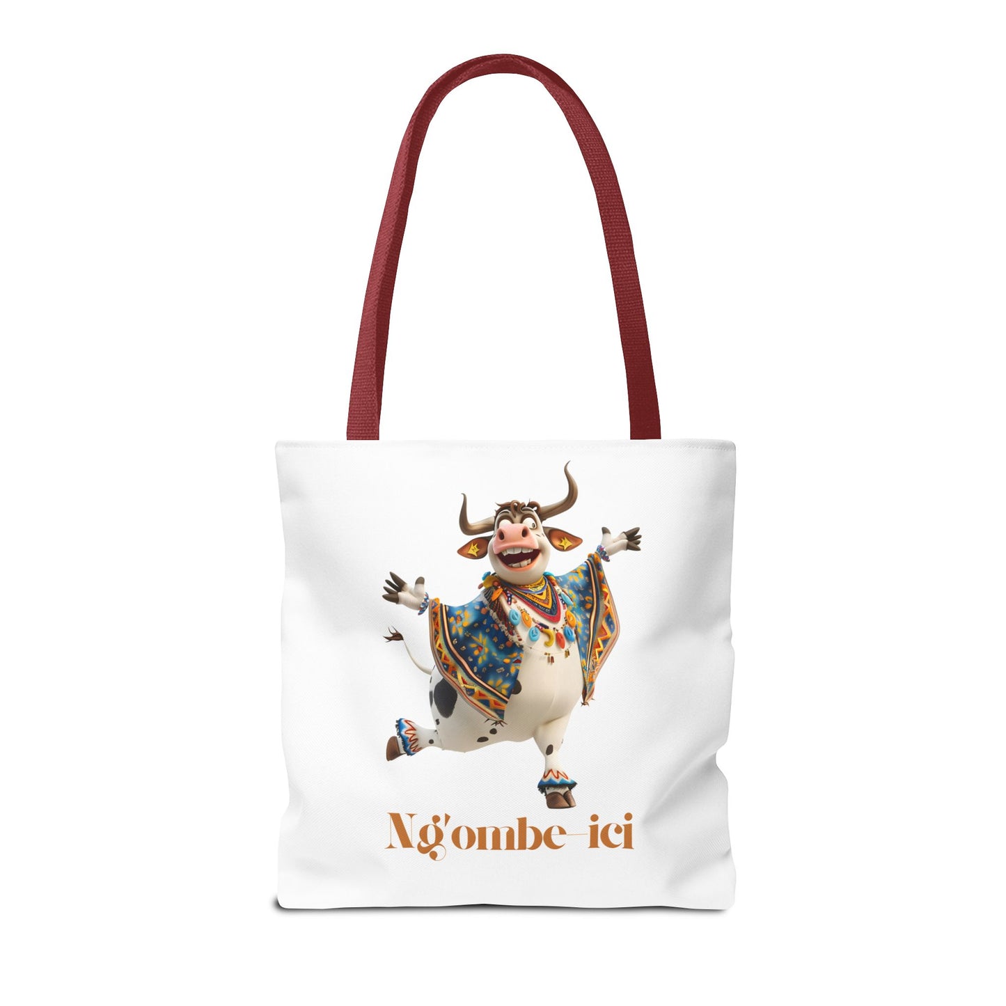 Ngombe-ici Whimsical Cow Tote Bag, Fun Eco-Friendly Shopping Bag, Animal Lover Gift, Festival Tote, Cute Cow Design, Mochila de Vaca