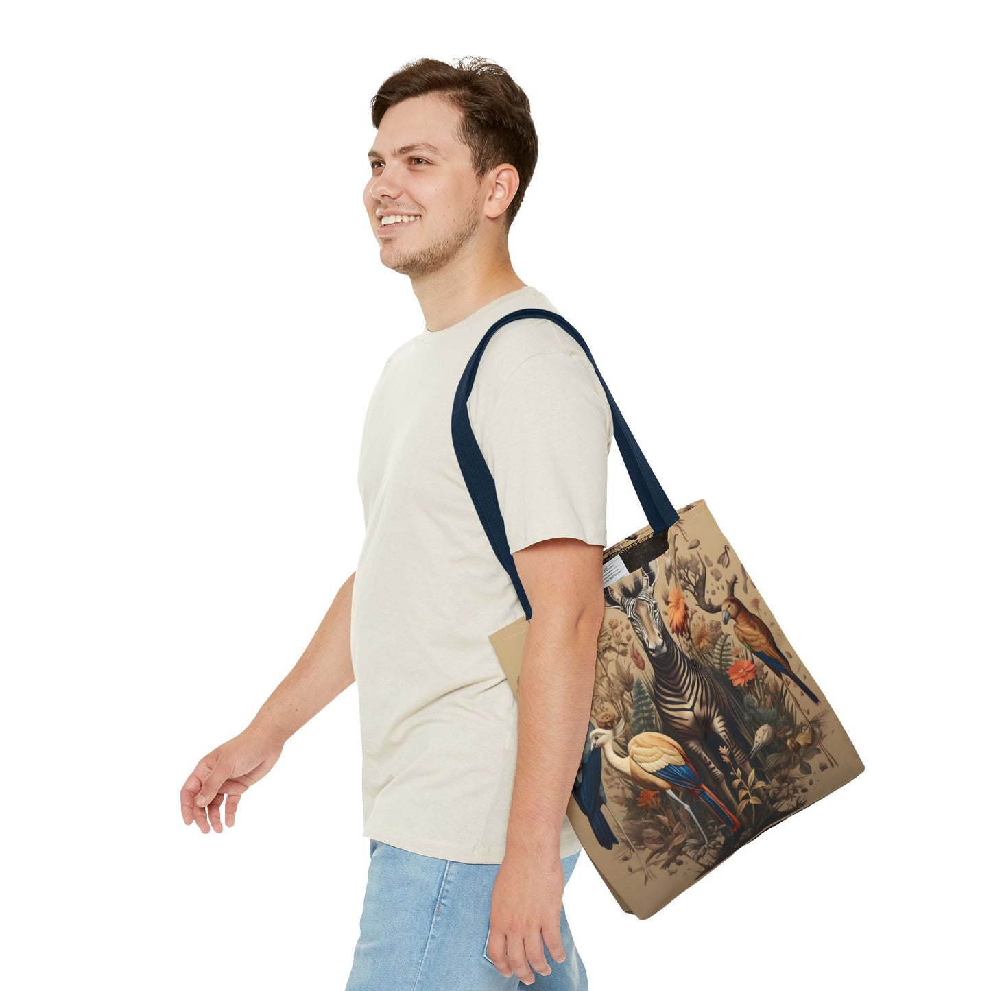 Wildlife Art Tote Bag, Eco-Friendly Shopper, Animal Print Handbag, Nature-Lover Gift, Colorful Summer Accessory