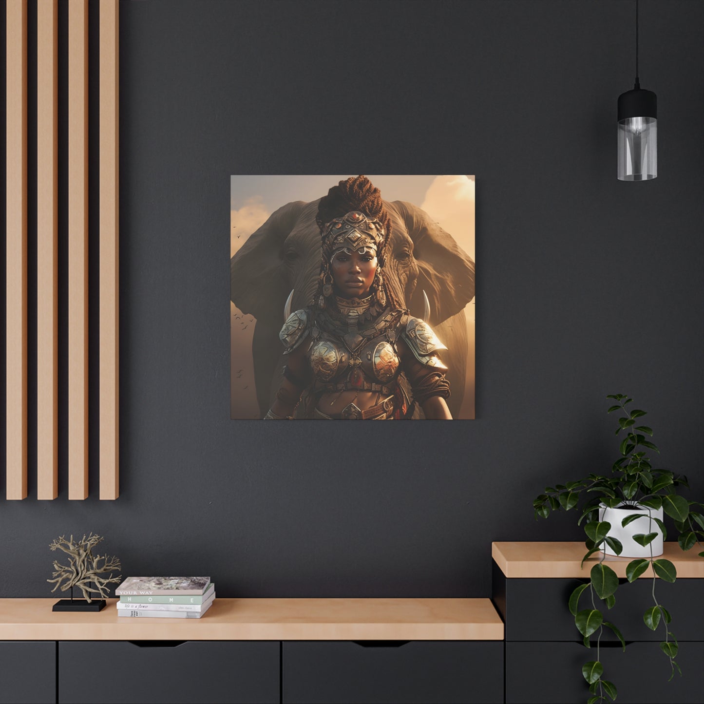Adventurous Spirit Canvas Wall Art – Powerful Afrocentric Wall Decor, Ethnic Warrior Artwork, Home Decor, Unique Gift, Modern Art Piece, Living Room Decor