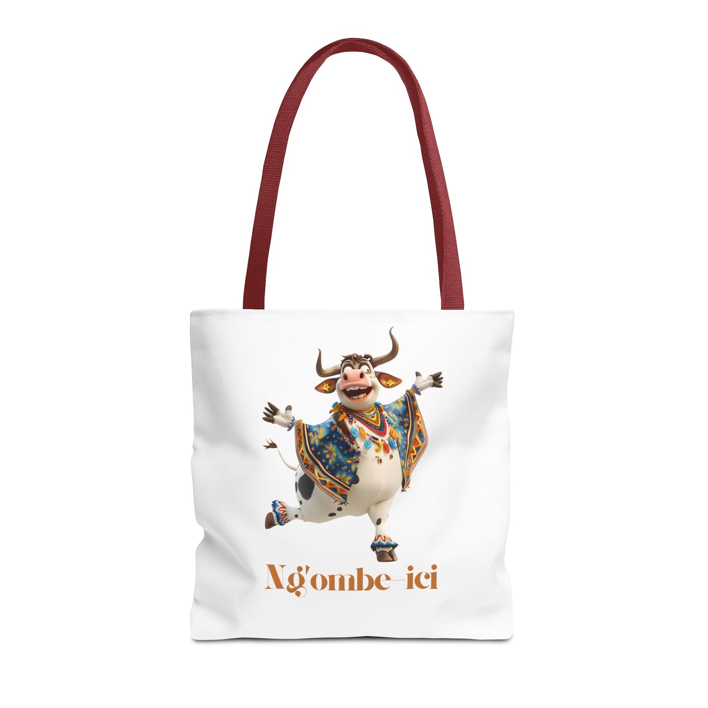 Ngombe-ici Whimsical Cow Tote Bag, Fun Eco-Friendly Shopping Bag, Animal Lover Gift, Festival Tote, Cute Cow Design, Mochila de Vaca