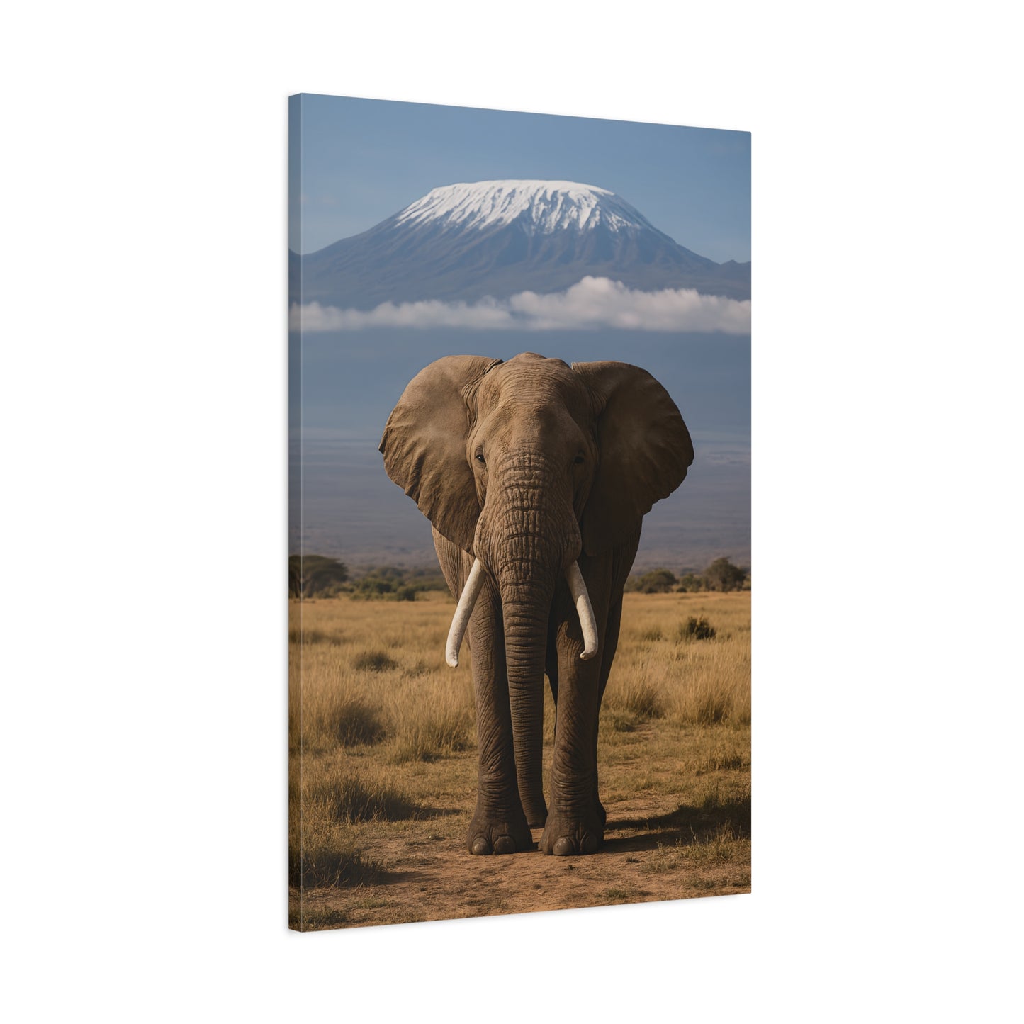 Stretched Canvas Art featuring Majestic Elephant and Kilimanjaro, Wildlife Decor, Nature Lover's Gift, Animal Wall Art, Home Decor, Nature Lovers