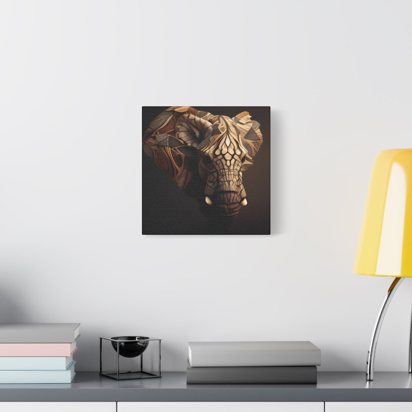Tribal Elephant Wall Art – Intricate African Animal Canvas Print, Unique Wall Art, Home Decor, Gift for Animal Lovers, Nature-Inspired Artwork