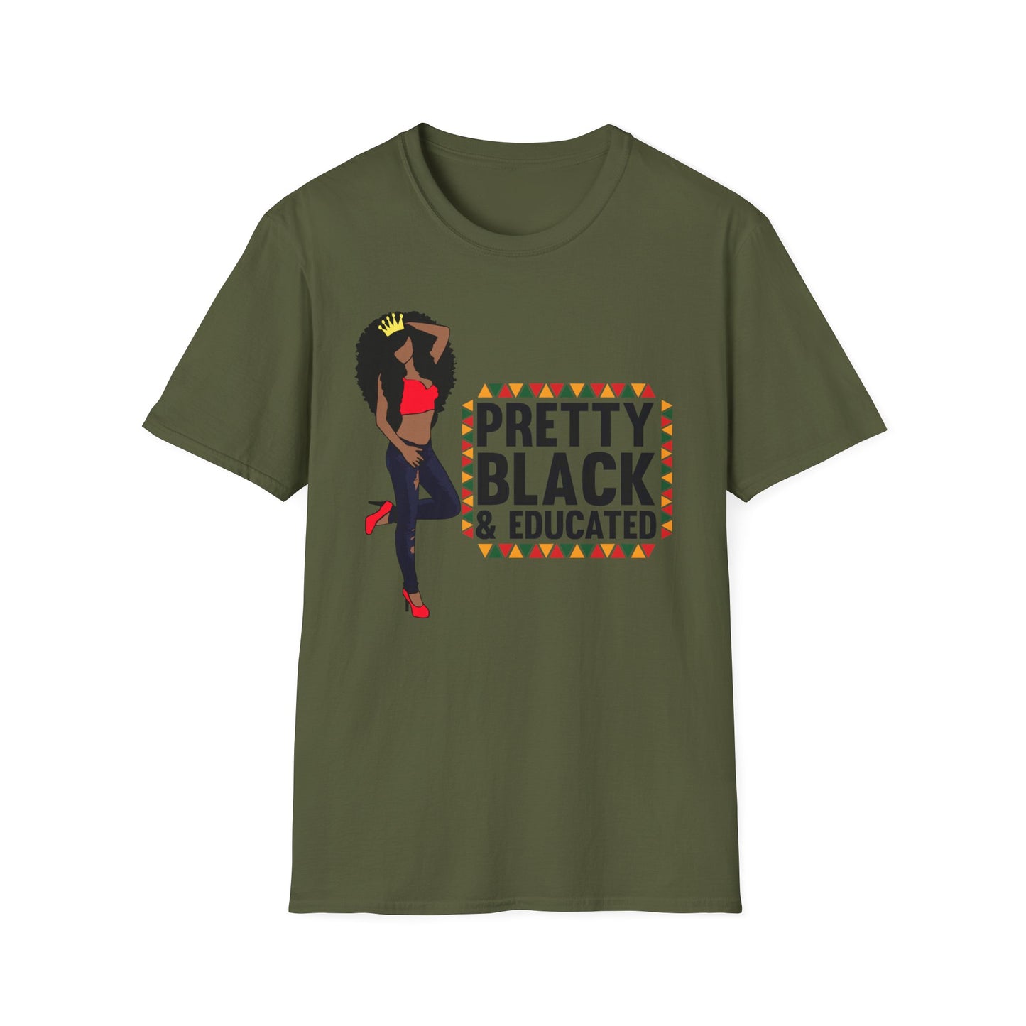 Pretty Black and Educated Black Queen Softstyle T-Shirt