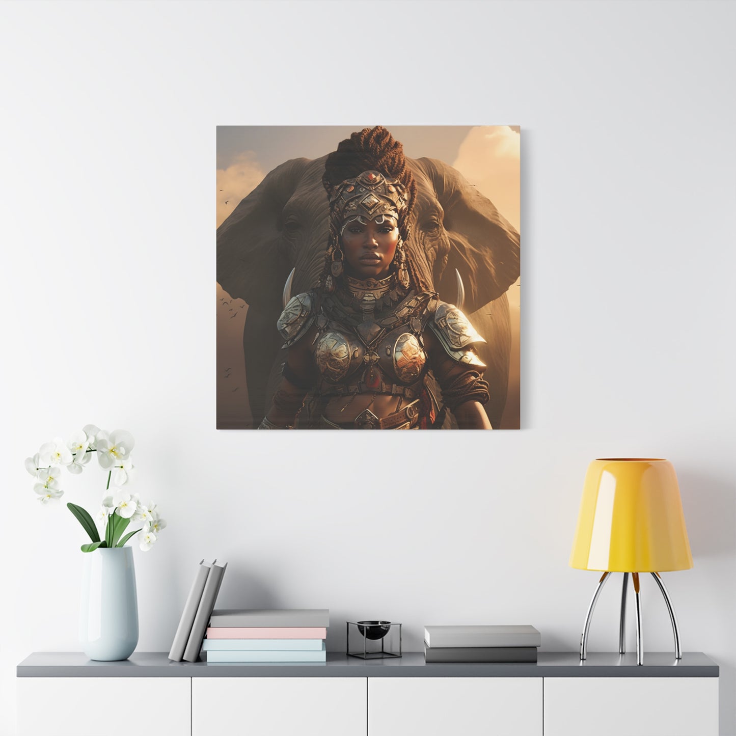 Adventurous Spirit Canvas Wall Art – Powerful Afrocentric Wall Decor, Ethnic Warrior Artwork, Home Decor, Unique Gift, Modern Art Piece, Living Room Decor