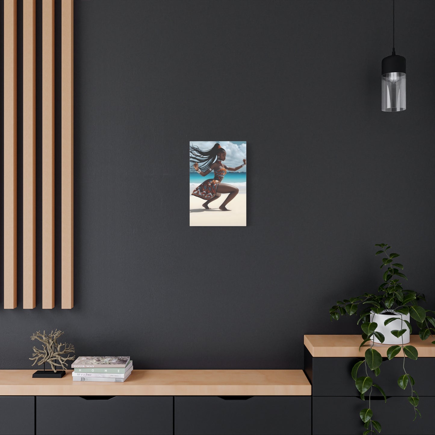 Artistic Canvas Wall Art, Home Decor, African Culture, Beach Vibe, Unique Gift, Modern Aesthetic