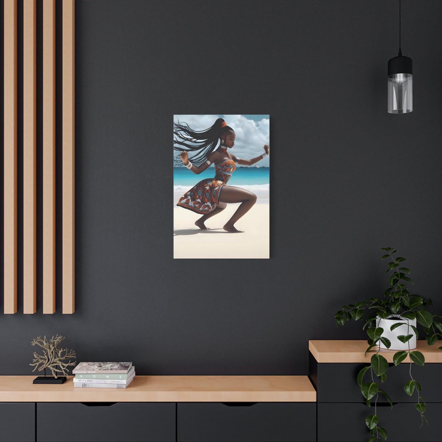 Artistic Canvas Wall Art, Home Decor, African Culture, Beach Vibe, Unique Gift, Modern Aesthetic