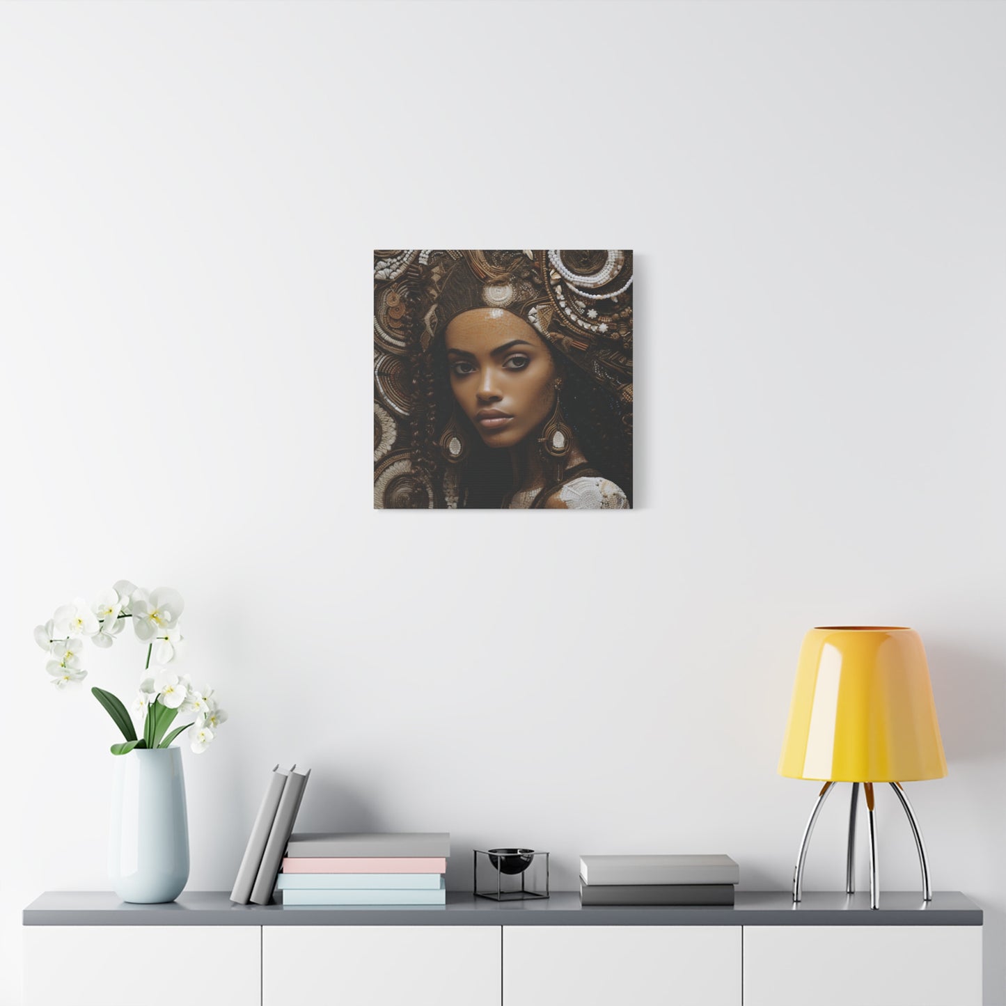 African Royal Matte Canvas – Melanin Queen Wall Art Canvas, Home Decor, Bohemian Style, Unique Gift, Modern Art, Gallery Wall