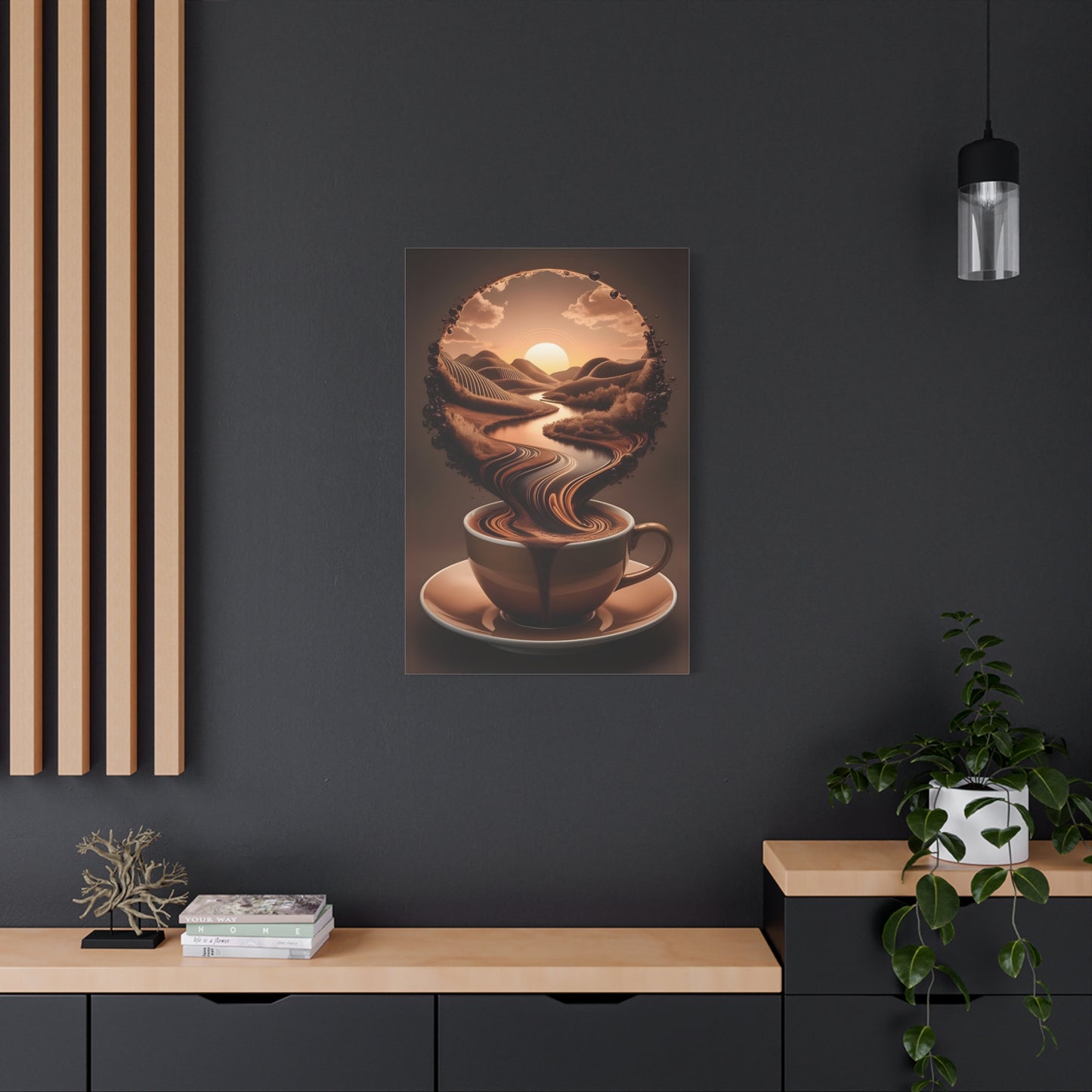 Coffee-Inspired Wall Art Print, Morning Mood, Kitchen Decor, Unique Gift for Coffee Lovers, Home Office Artwork, Modern Canvas Decor