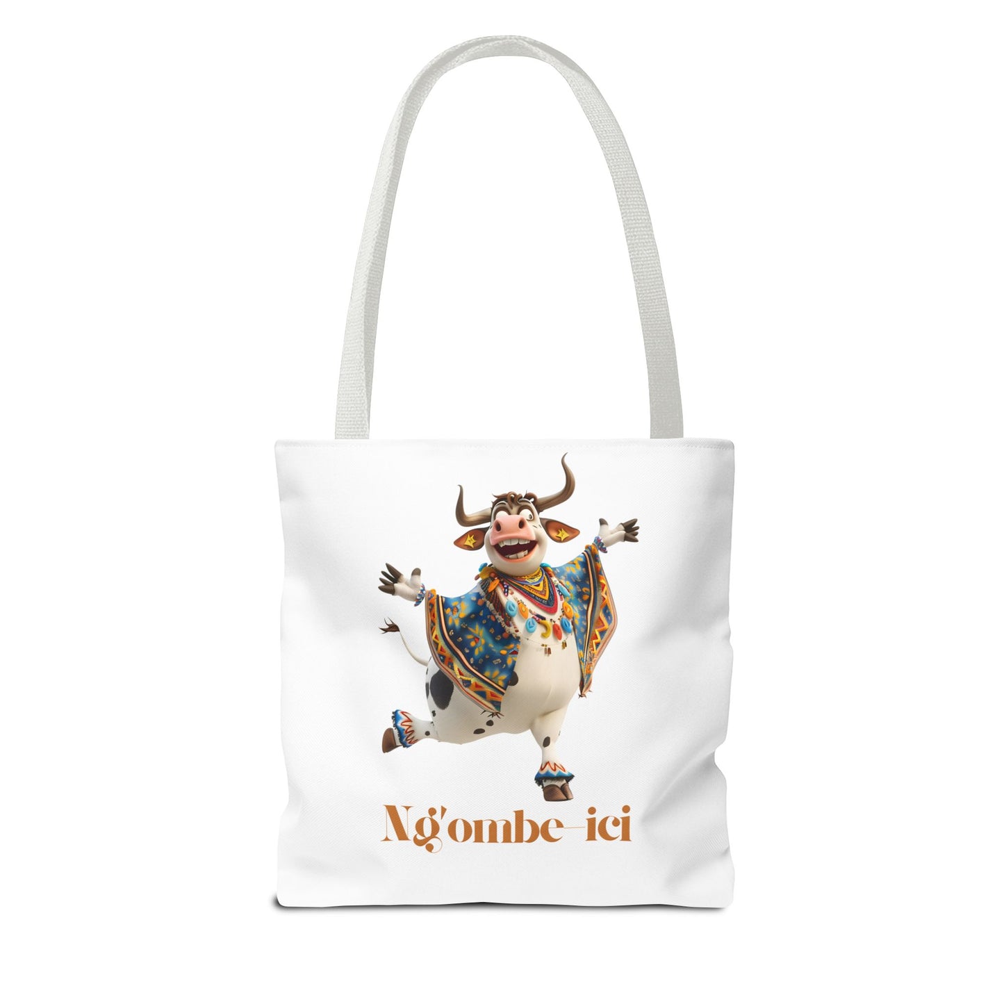 Ngombe-ici Whimsical Cow Tote Bag, Fun Eco-Friendly Shopping Bag, Animal Lover Gift, Festival Tote, Cute Cow Design, Mochila de Vaca