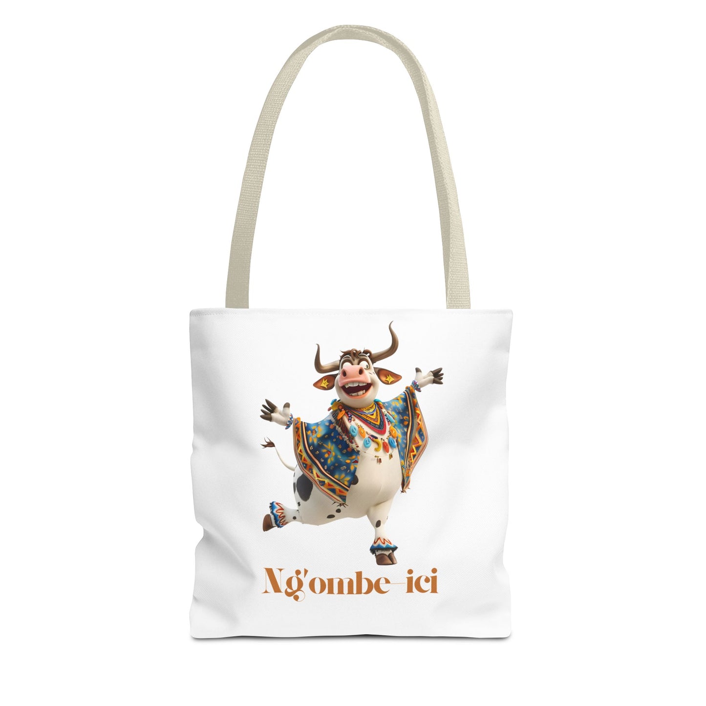 Ngombe-ici Whimsical Cow Tote Bag, Fun Eco-Friendly Shopping Bag, Animal Lover Gift, Festival Tote, Cute Cow Design, Mochila de Vaca