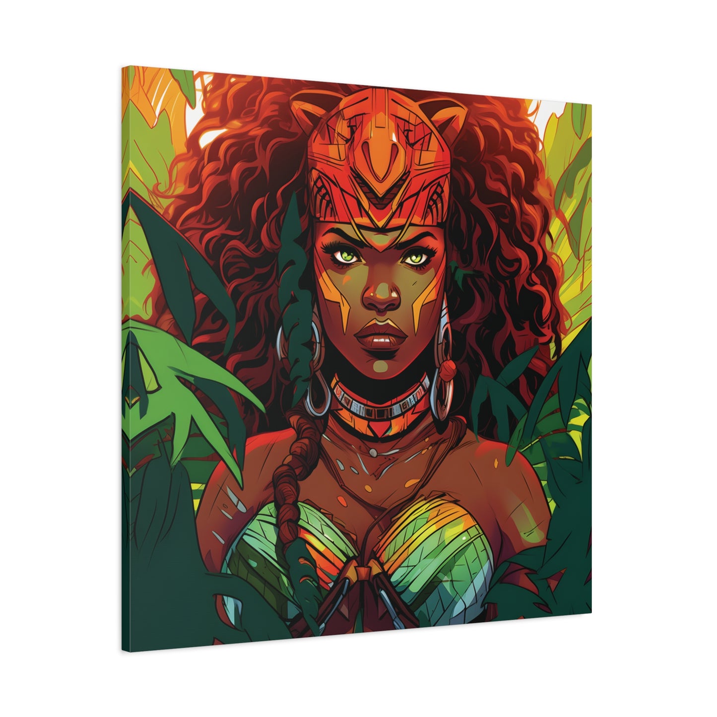 Vibrant Jungle Artwork Canvas, Wall Decor, Home Decoration, Gift for Art Lovers, Boho Aesthetic, Living Room Art