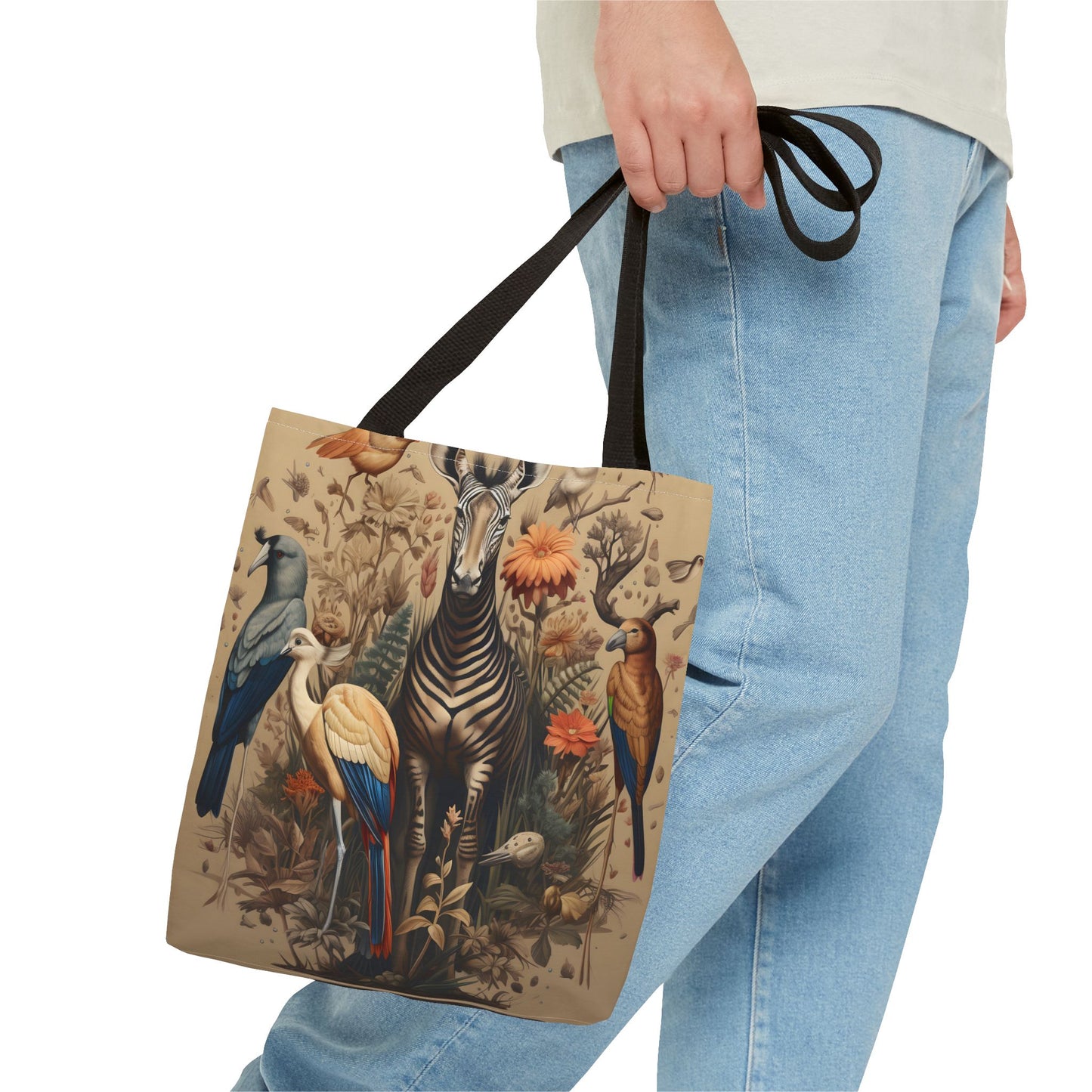 Wildlife Art Tote Bag, Eco-Friendly Shopper, Animal Print Handbag, Nature-Lover Gift, Colorful Summer Accessory