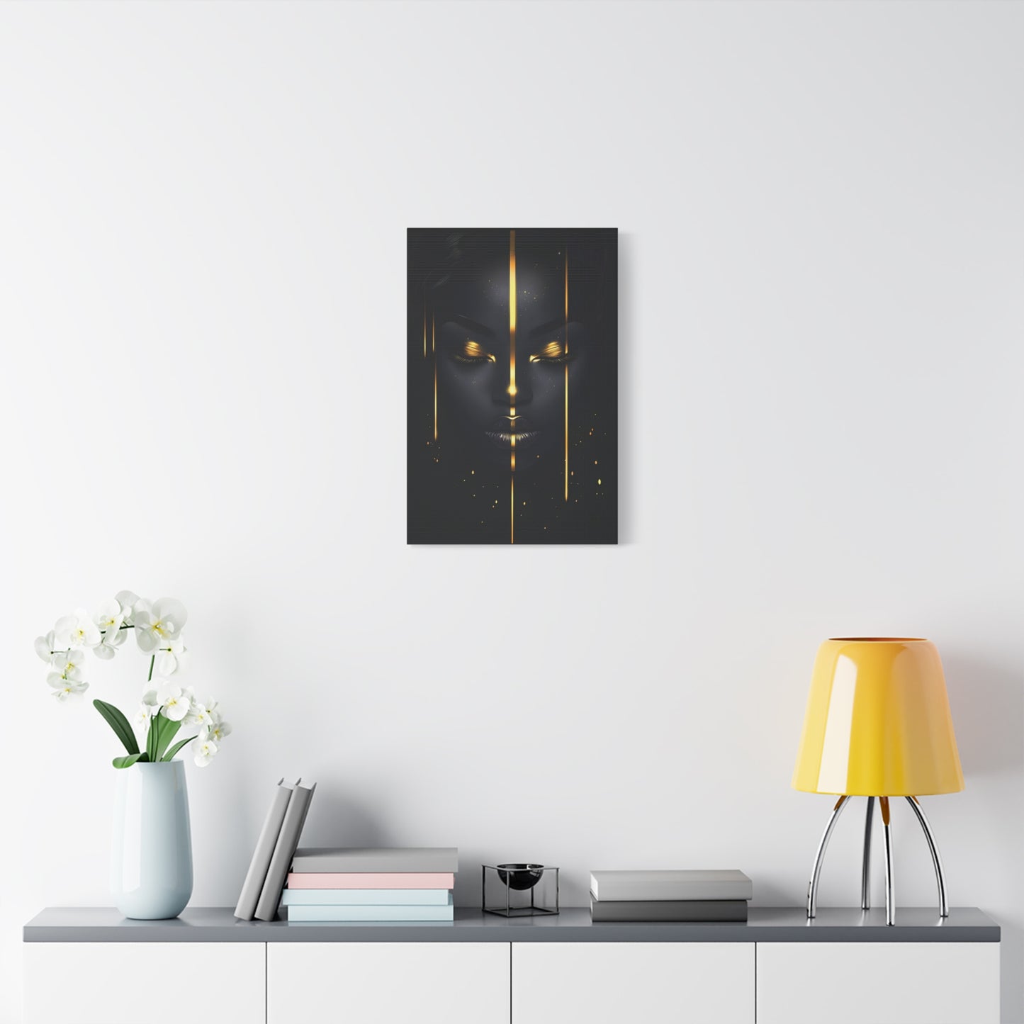 Afrocentric Black Gold Wall Art – Elegant African Woman with Gold Accents, Minimalist Wall Decor, Modern Home Aesthetic, Gift for Art Lovers, Thoughtful Housewarming Present