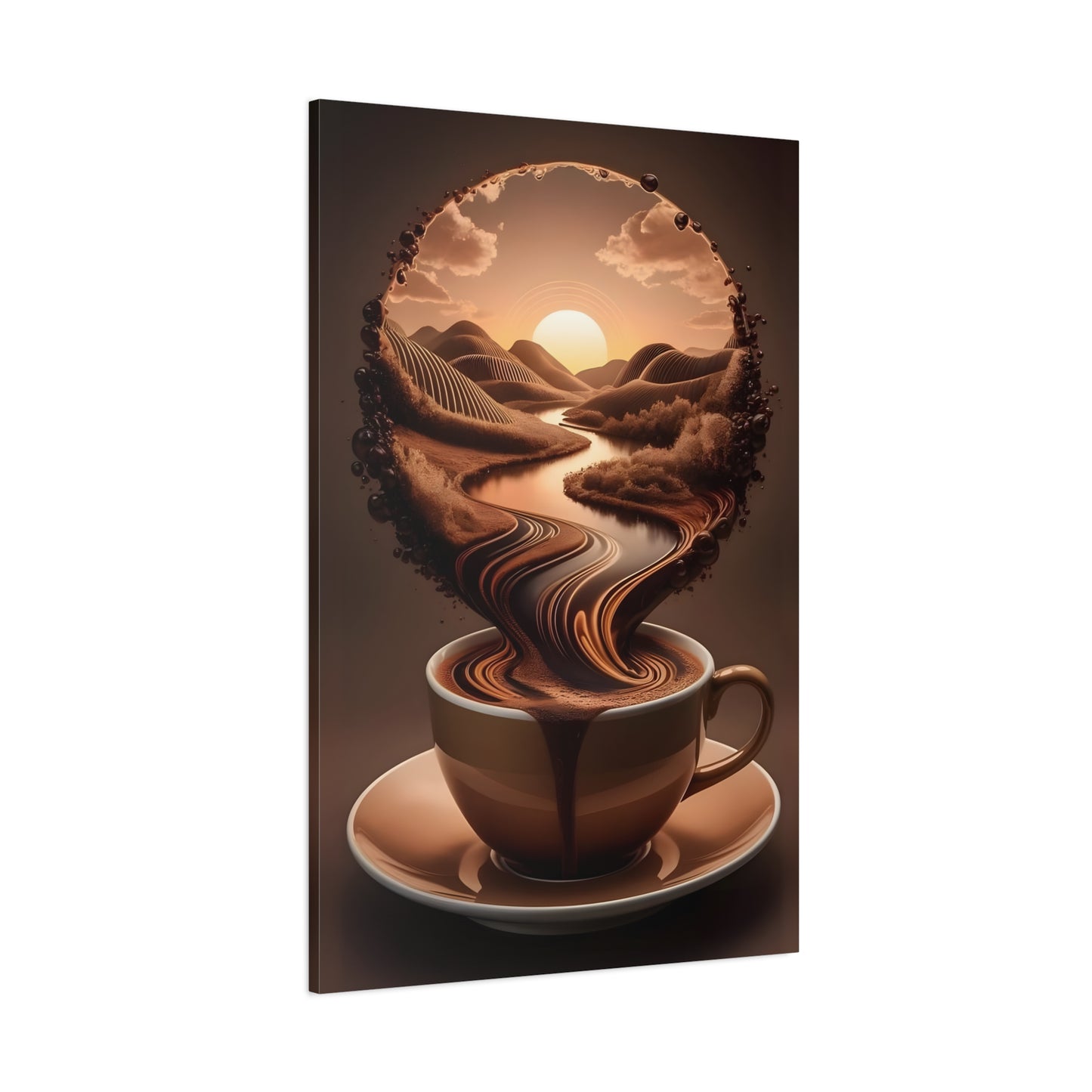 Coffee-Inspired Wall Art Print, Morning Mood, Kitchen Decor, Unique Gift for Coffee Lovers, Home Office Artwork, Modern Canvas Decor
