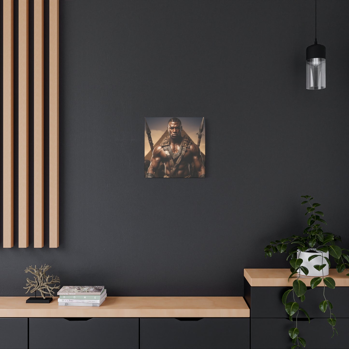 Tribal Strength & Pyramids Heroic Wall Art Canvas - Inspirational Decor for Home, Office, Gift for Art Lovers, Black History Month, Masculine Home Decor