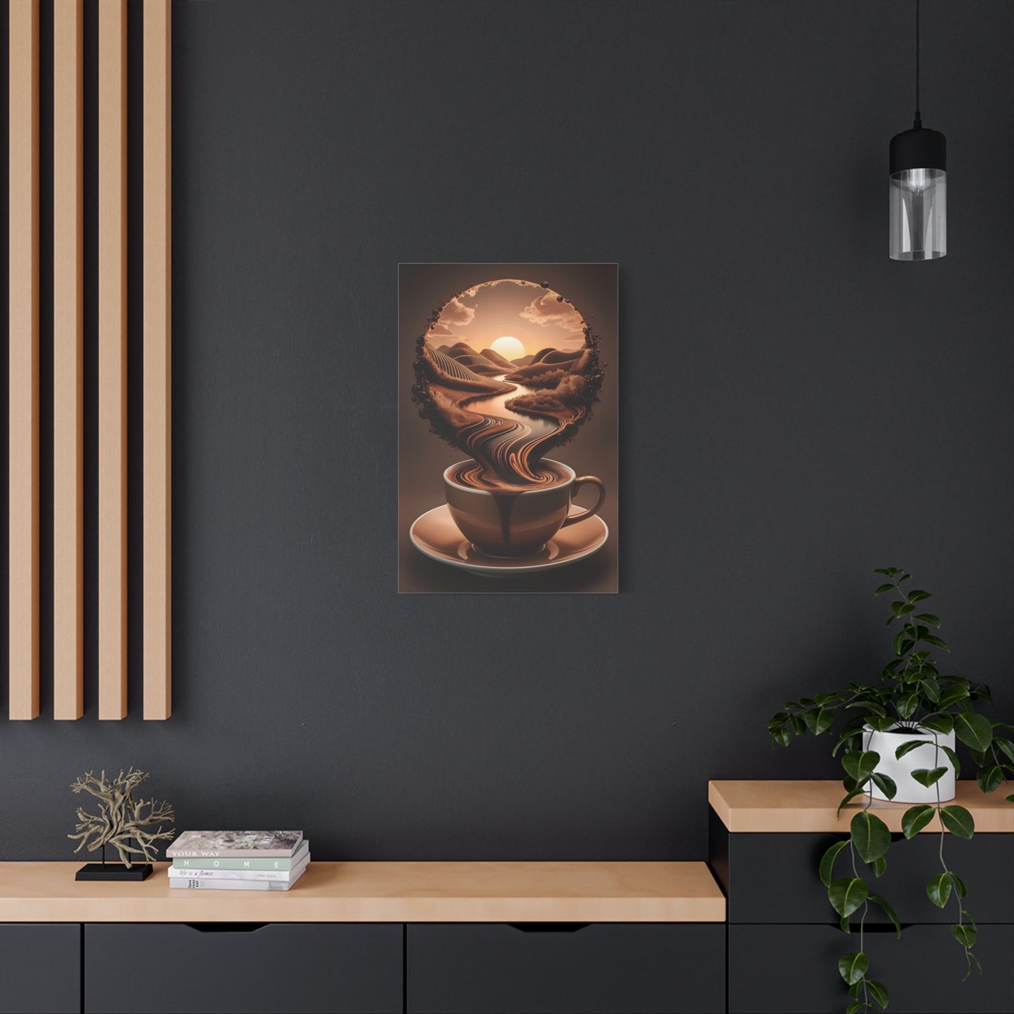 Coffee-Inspired Wall Art Print, Morning Mood, Kitchen Decor, Unique Gift for Coffee Lovers, Home Office Artwork, Modern Canvas Decor