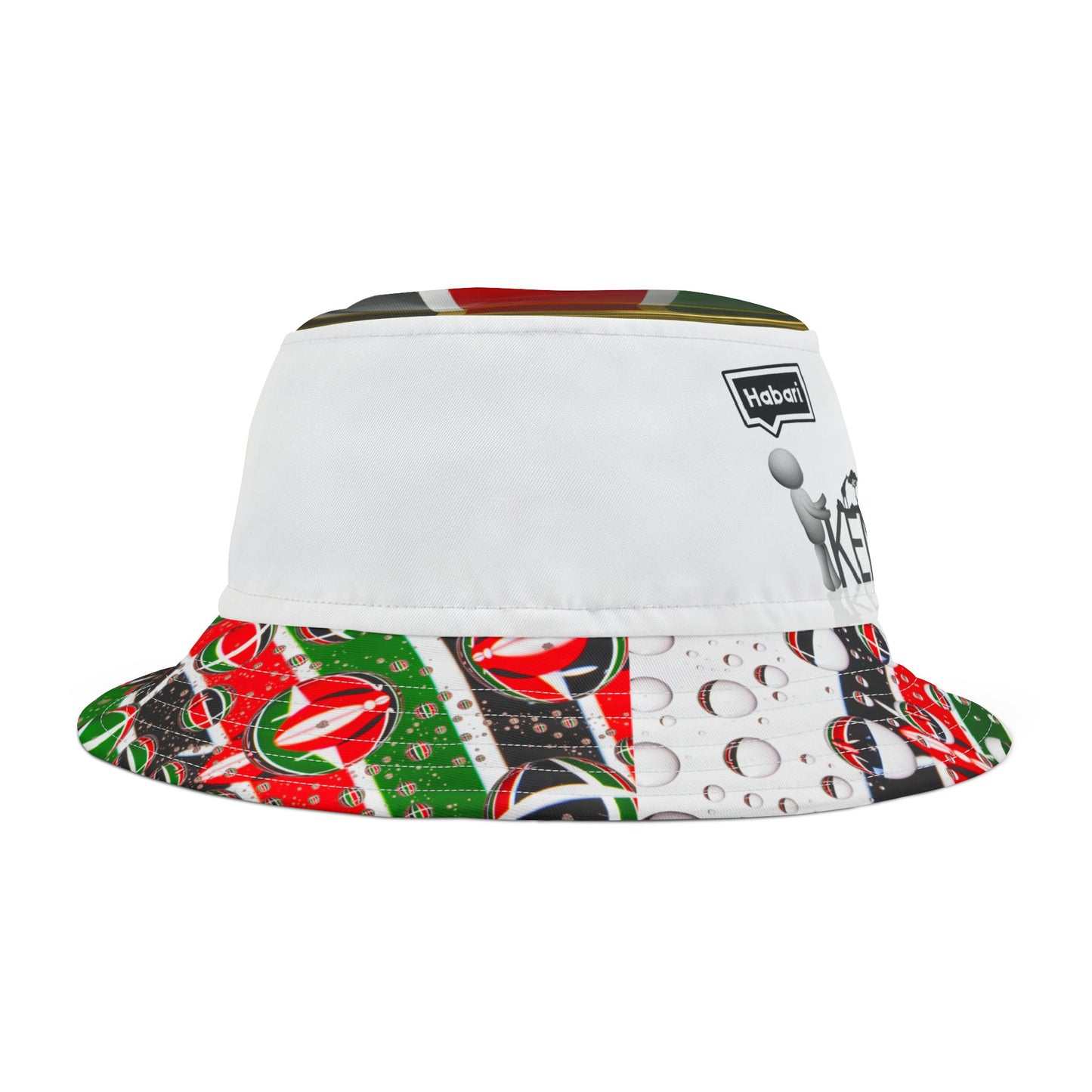 Kenyan Flag 'Habari' Hello Swahili Design Bucket Hat