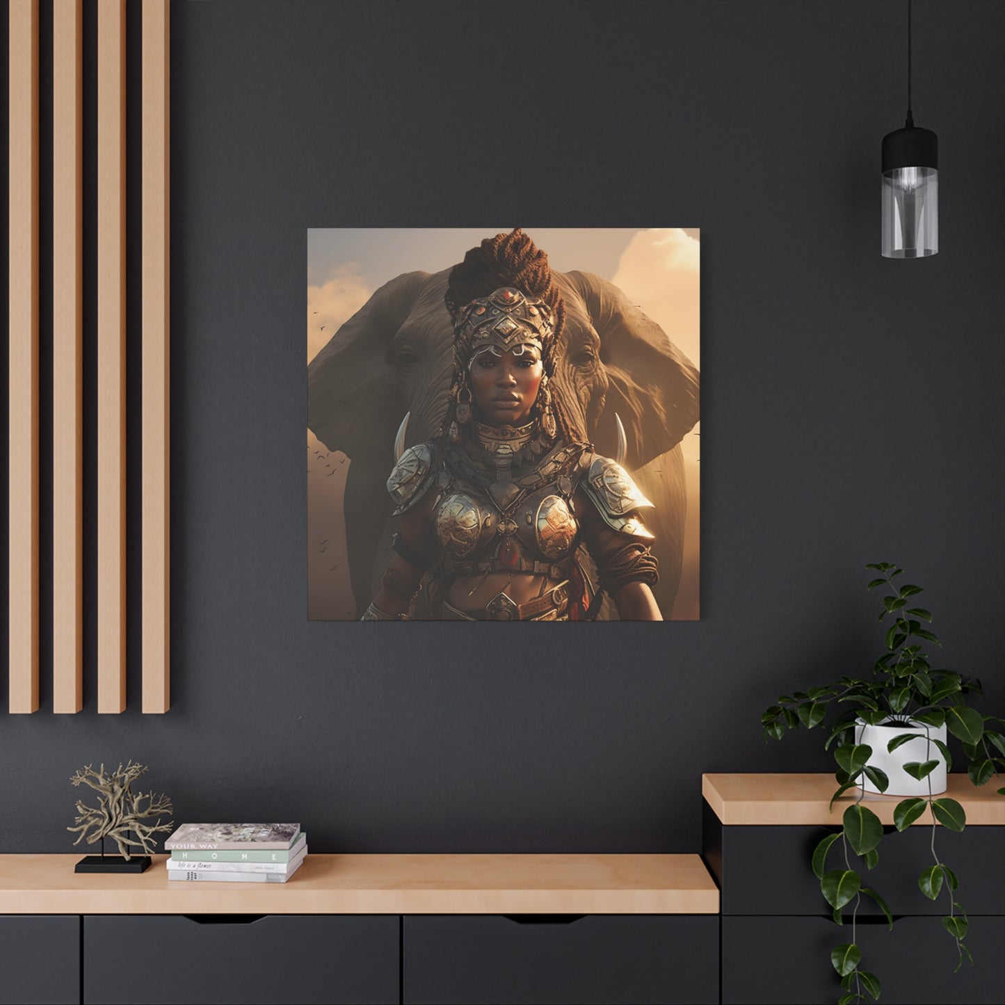 Adventurous Spirit Canvas Wall Art – Powerful Afrocentric Wall Decor, Ethnic Warrior Artwork, Home Decor, Unique Gift, Modern Art Piece, Living Room Decor