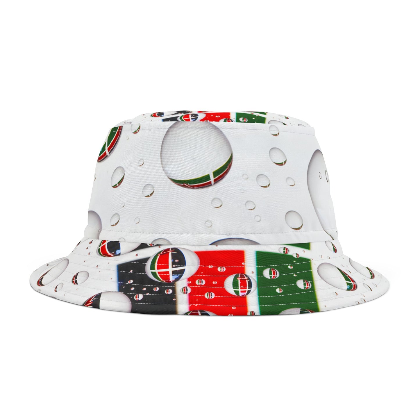 Trendy kenyan flag Water Droplet Bucket Hat, Culture Summer Accessory, Beach Style, Outdoor Fashion, Gift for Him/Her, Vacation Must-Have