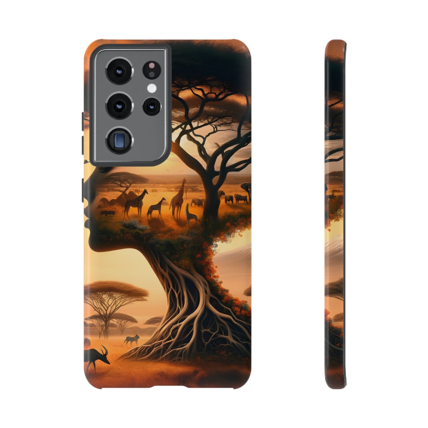 Mother Earth Phone Case – Wildlife Tree Art Design, Nature-Inspired Protective Cover, Eco-Friendly Gift