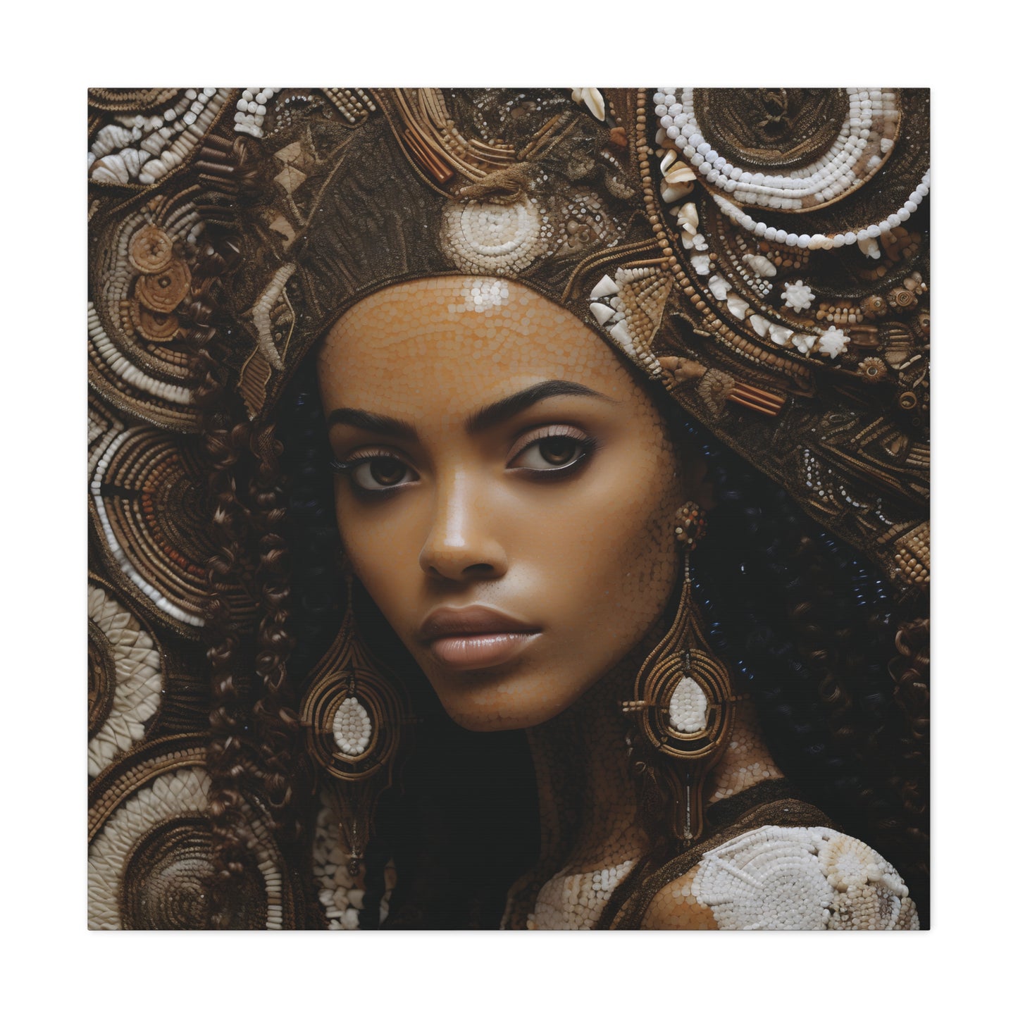 African Royal Matte Canvas – Melanin Queen Wall Art Canvas, Home Decor, Bohemian Style, Unique Gift, Modern Art, Gallery Wall