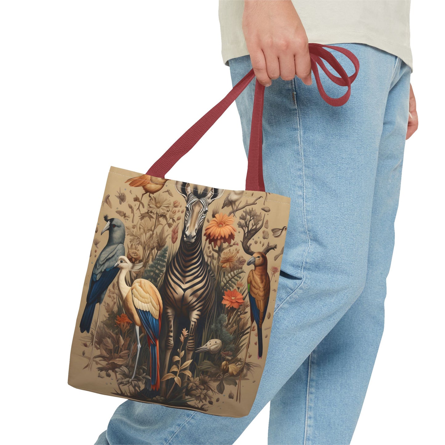 Wildlife Art Tote Bag, Eco-Friendly Shopper, Animal Print Handbag, Nature-Lover Gift, Colorful Summer Accessory