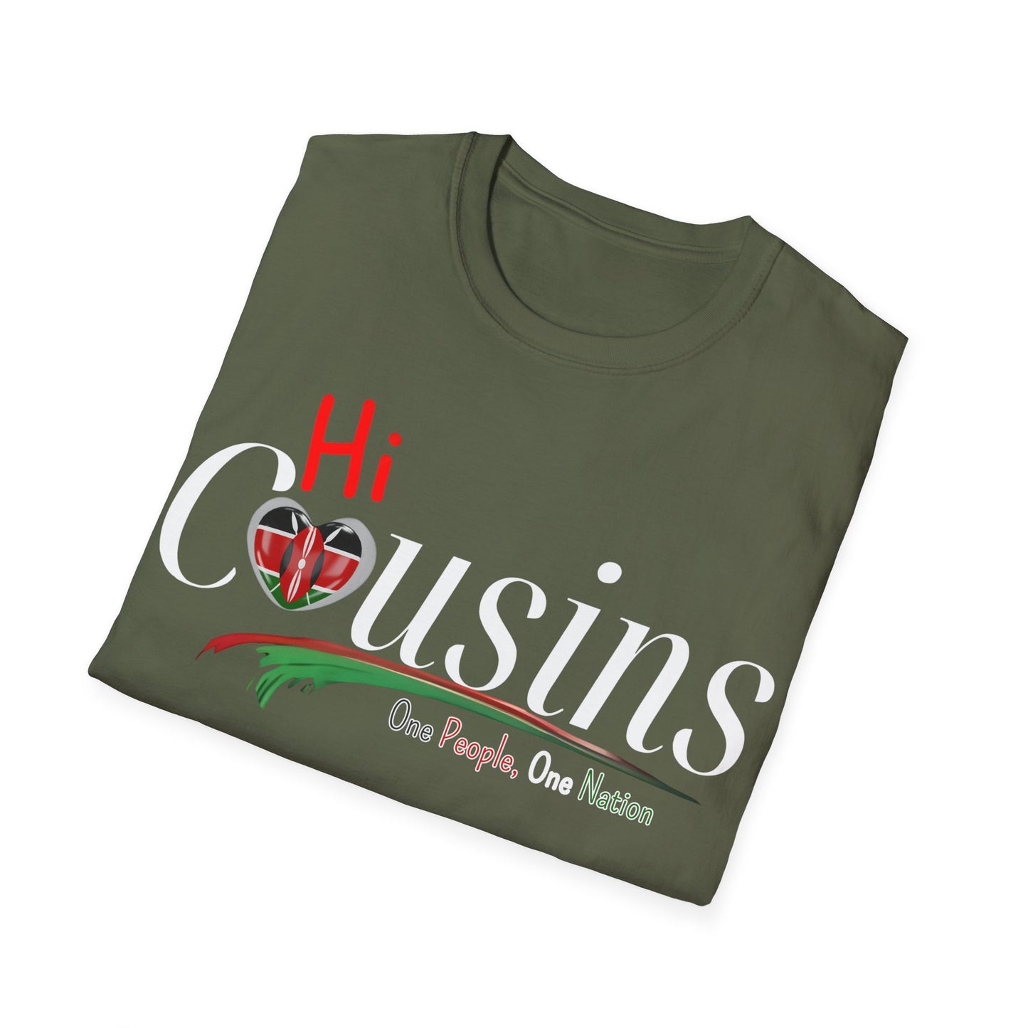 One People Hi Cousin Casual Tee, Family Reunion Shirt, Gift for Cousins, Black Unisex T-Shirt, One People One Nation Clothing
