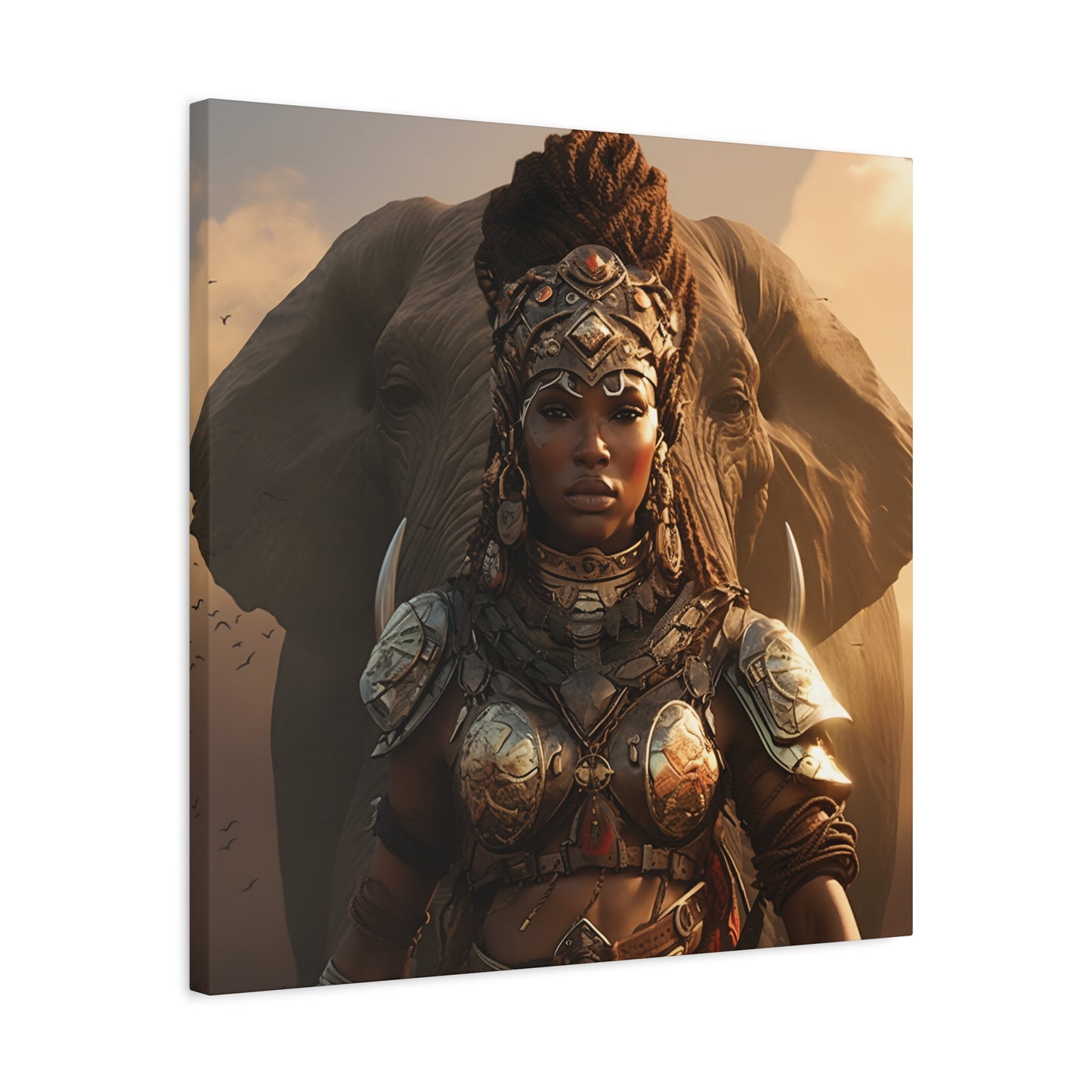 Adventurous Spirit Canvas Wall Art – Powerful Afrocentric Wall Decor, Ethnic Warrior Artwork, Home Decor, Unique Gift, Modern Art Piece, Living Room Decor