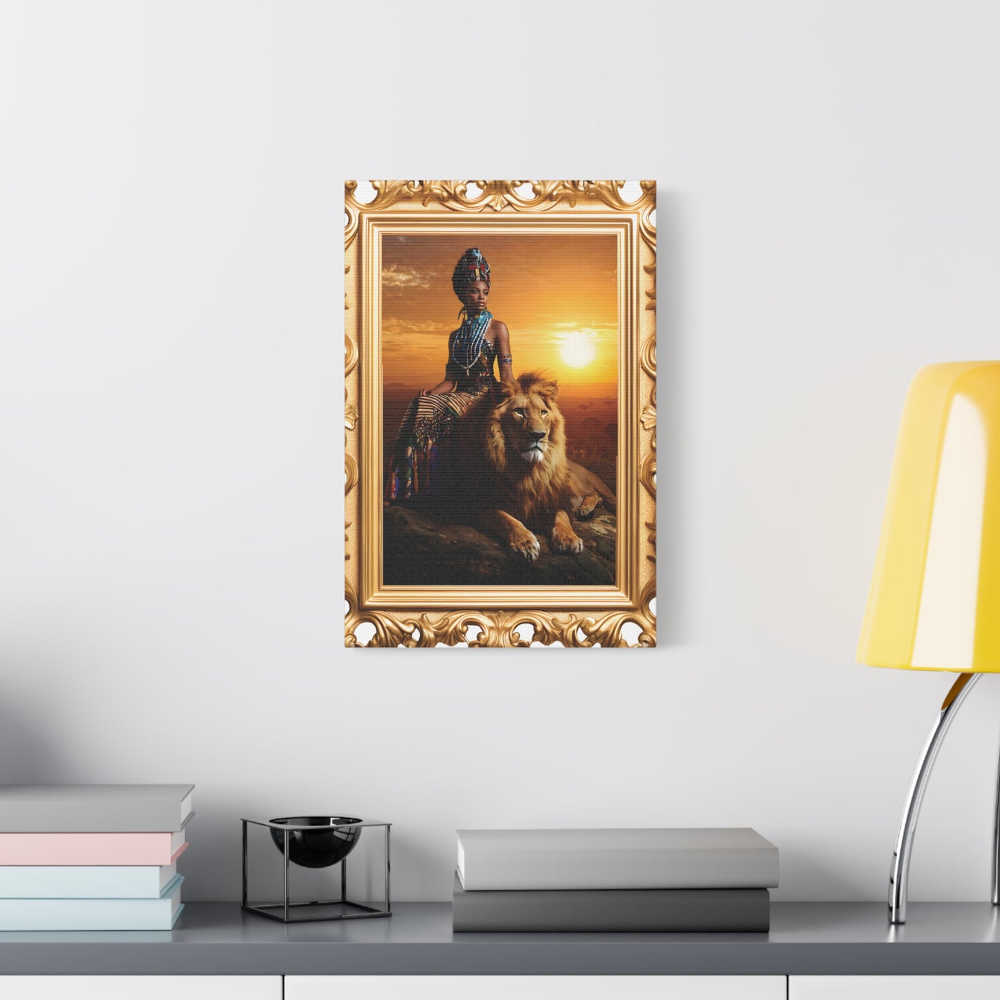 African Queen Lion Wall Art, Matte Canvas Print, Home Decor, Gallery Wall Art, Unique Gift, Boho Decor, Majestic Artwork