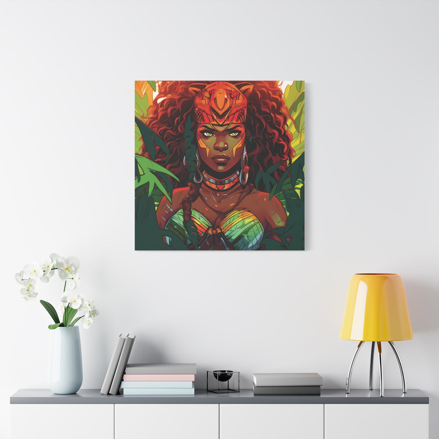 Vibrant Jungle Artwork Canvas, Wall Decor, Home Decoration, Gift for Art Lovers, Boho Aesthetic, Living Room Art