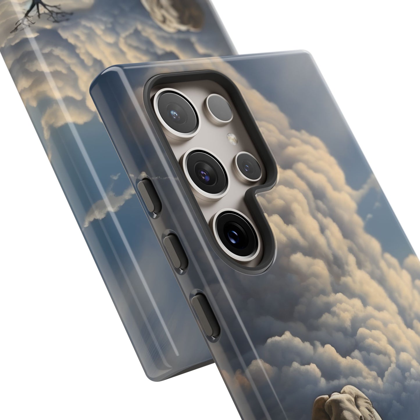 Elephant on Old Road Phone Case – Majestic Wildlife Art with Dramatic Cloud, Nature-Inspired Protective Cover