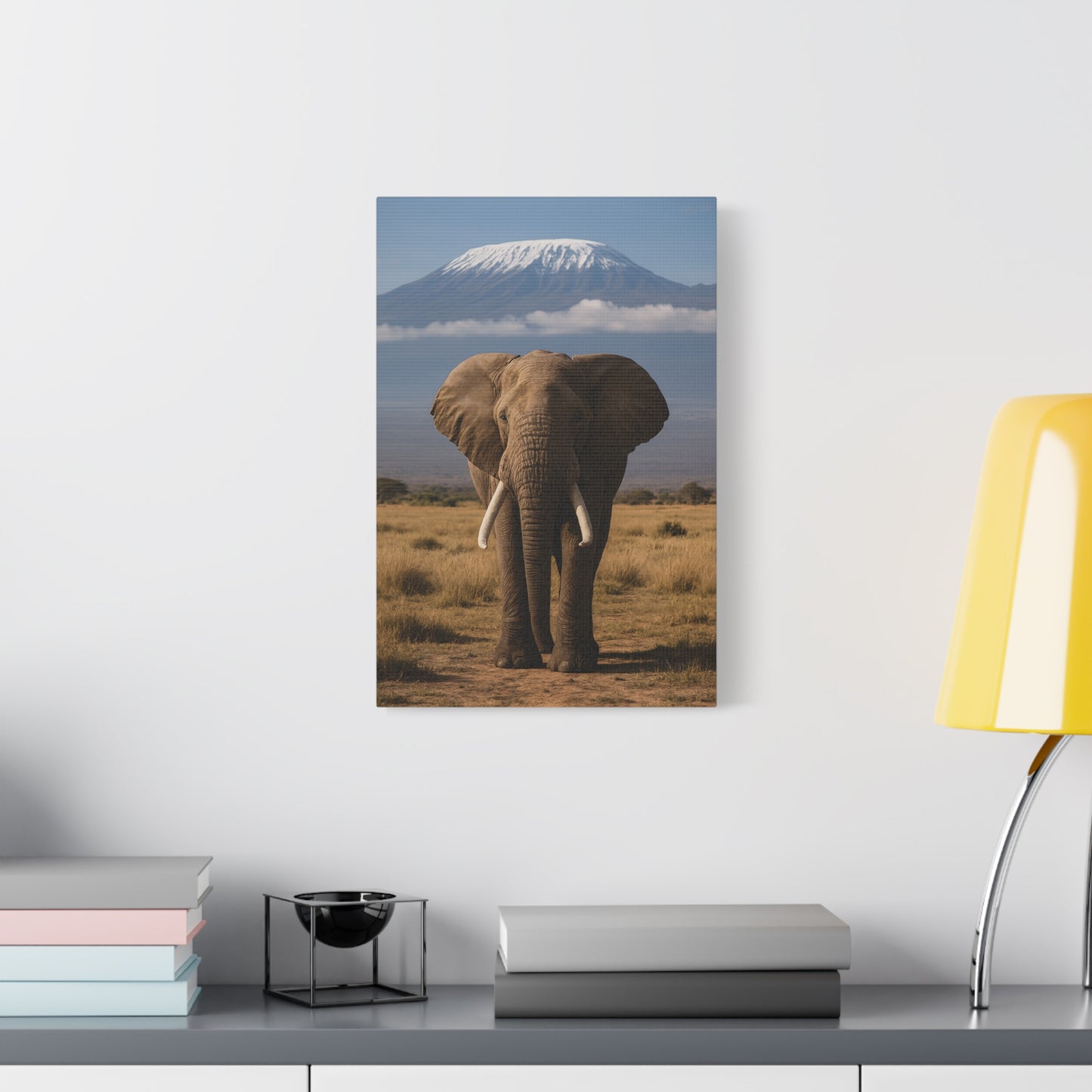 Stretched Canvas Art featuring Majestic Elephant and Kilimanjaro, Wildlife Decor, Nature Lover's Gift, Animal Wall Art, Home Decor, Nature Lovers