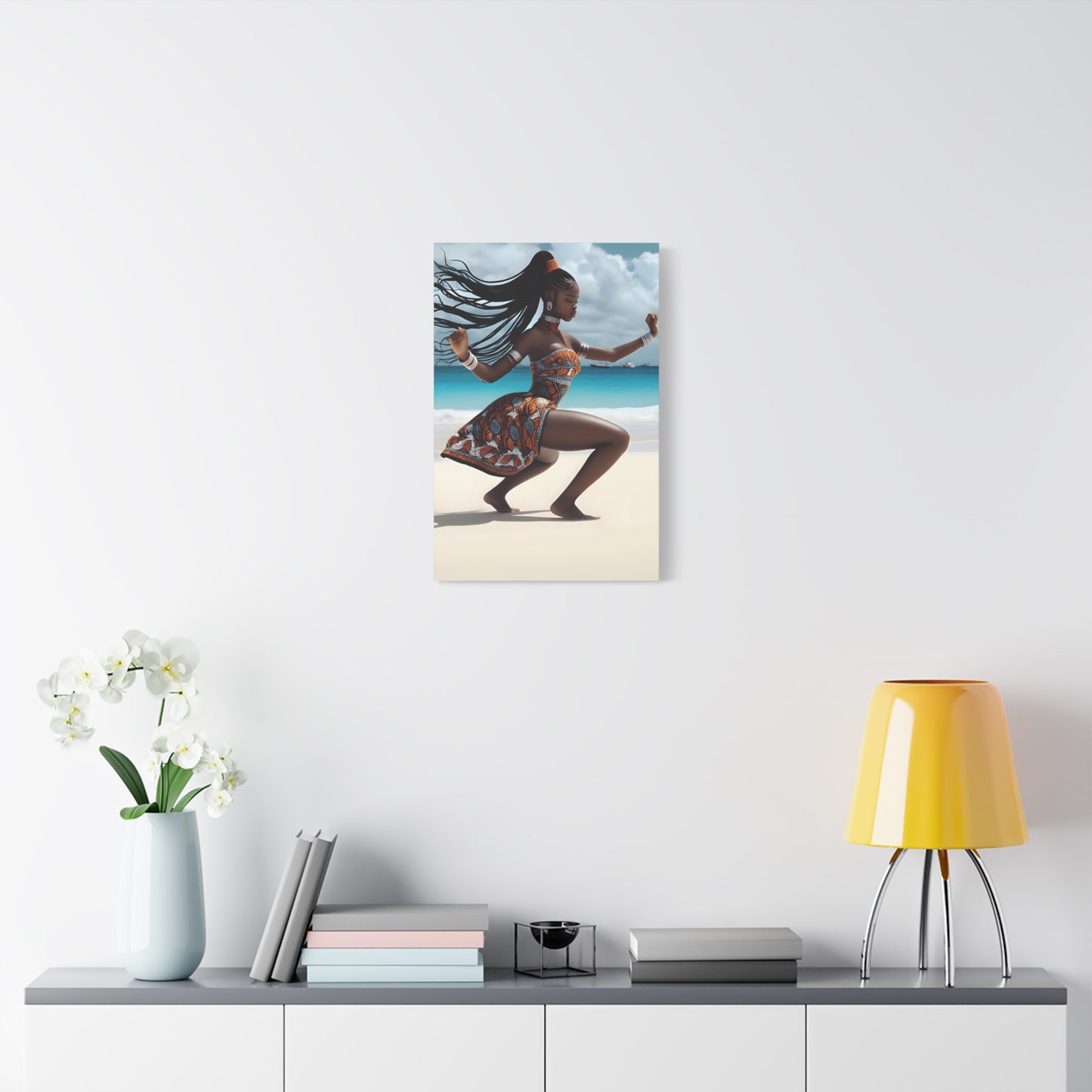 Artistic Canvas Wall Art, Home Decor, African Culture, Beach Vibe, Unique Gift, Modern Aesthetic