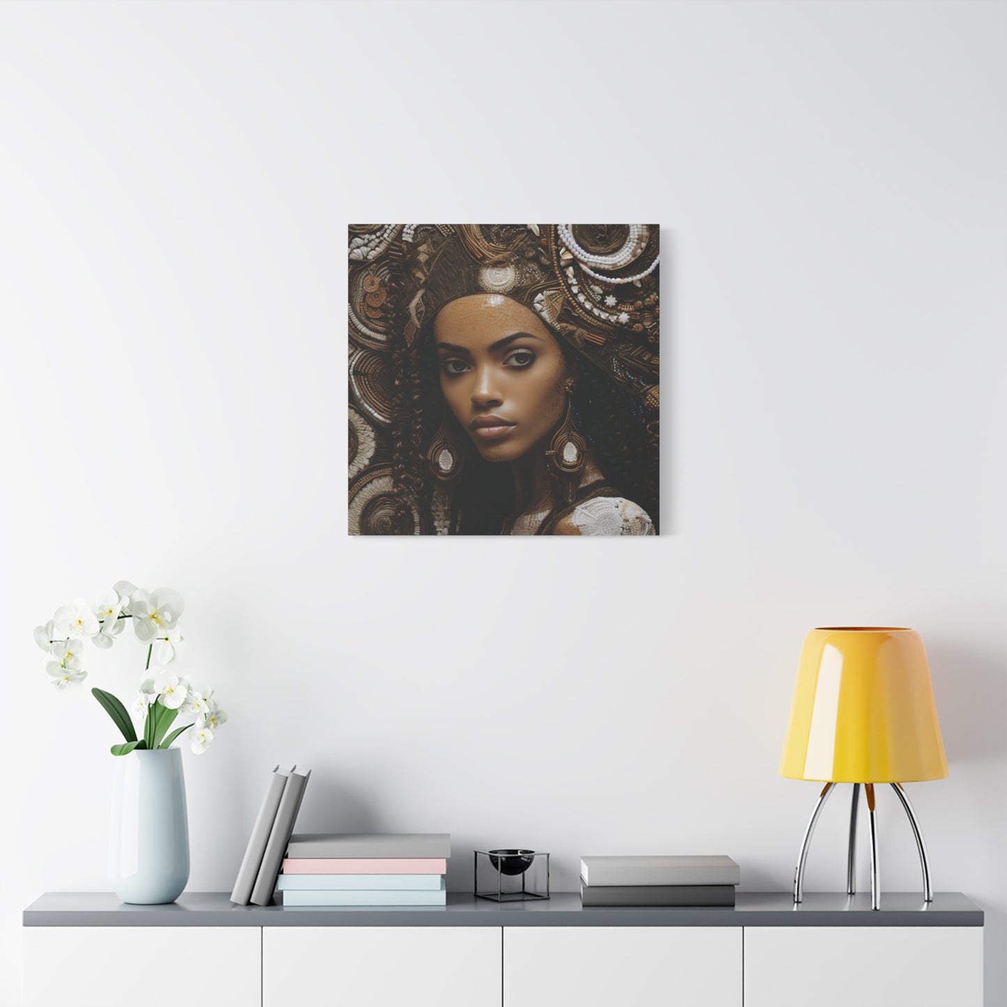 African Royal Matte Canvas – Melanin Queen Wall Art Canvas, Home Decor, Bohemian Style, Unique Gift, Modern Art, Gallery Wall