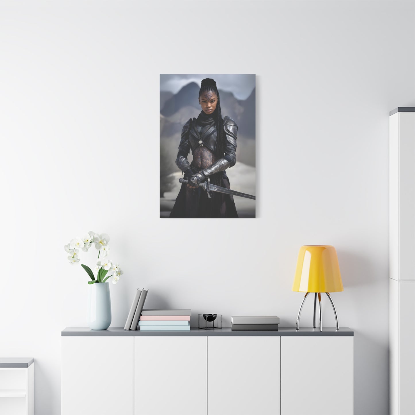 Epic Warrior Art Canvas Print, Fantasy Wall Decor, Unique Home Decor, Gift for Fans, Adventurous Art Piece, Heroic Themed Art