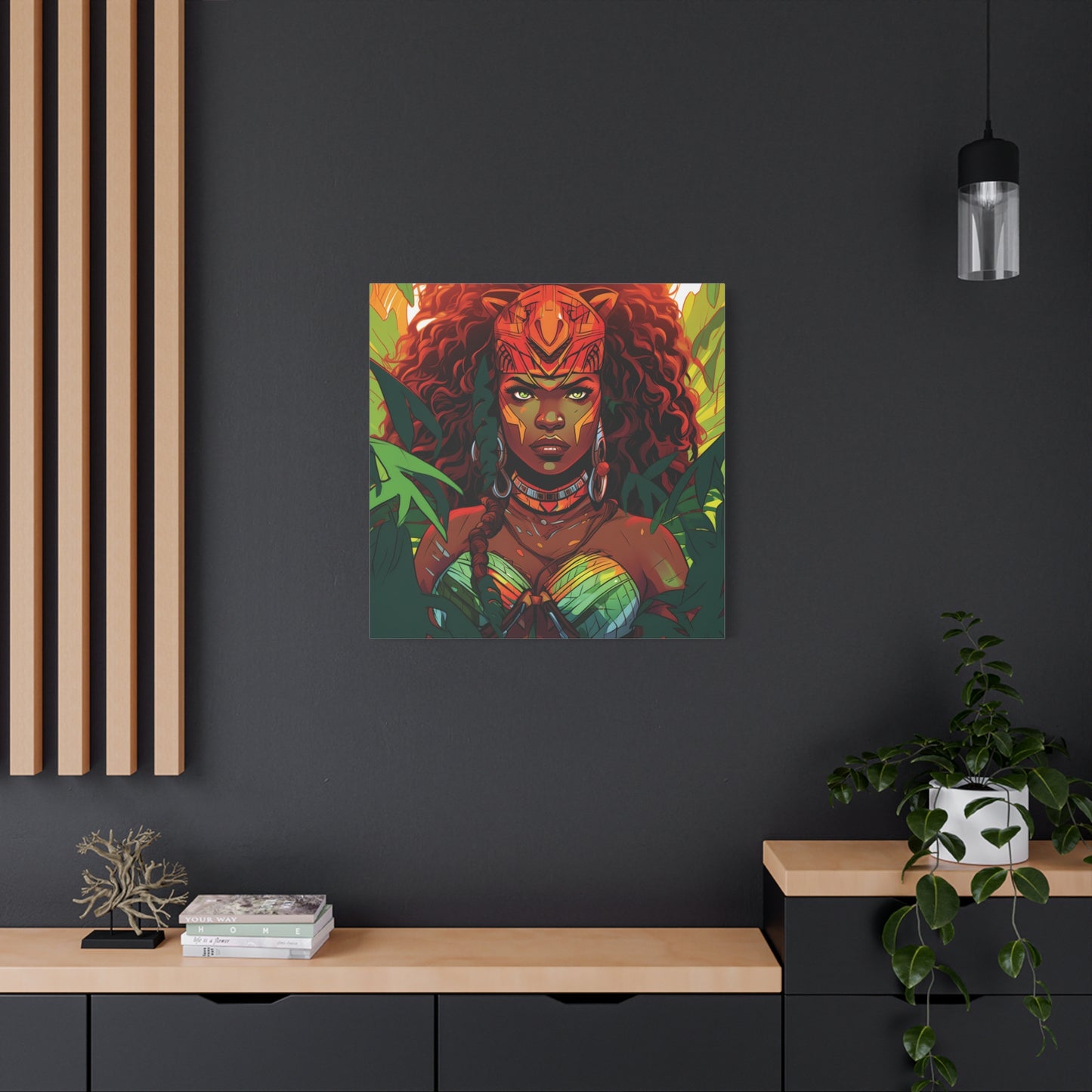 Vibrant Jungle Artwork Canvas, Wall Decor, Home Decoration, Gift for Art Lovers, Boho Aesthetic, Living Room Art
