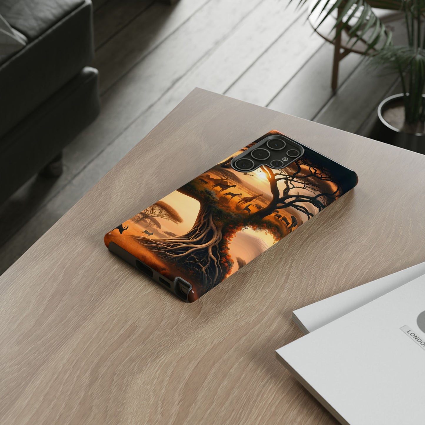 Mother Earth Phone Case – Wildlife Tree Art Design, Nature-Inspired Protective Cover, Eco-Friendly Gift