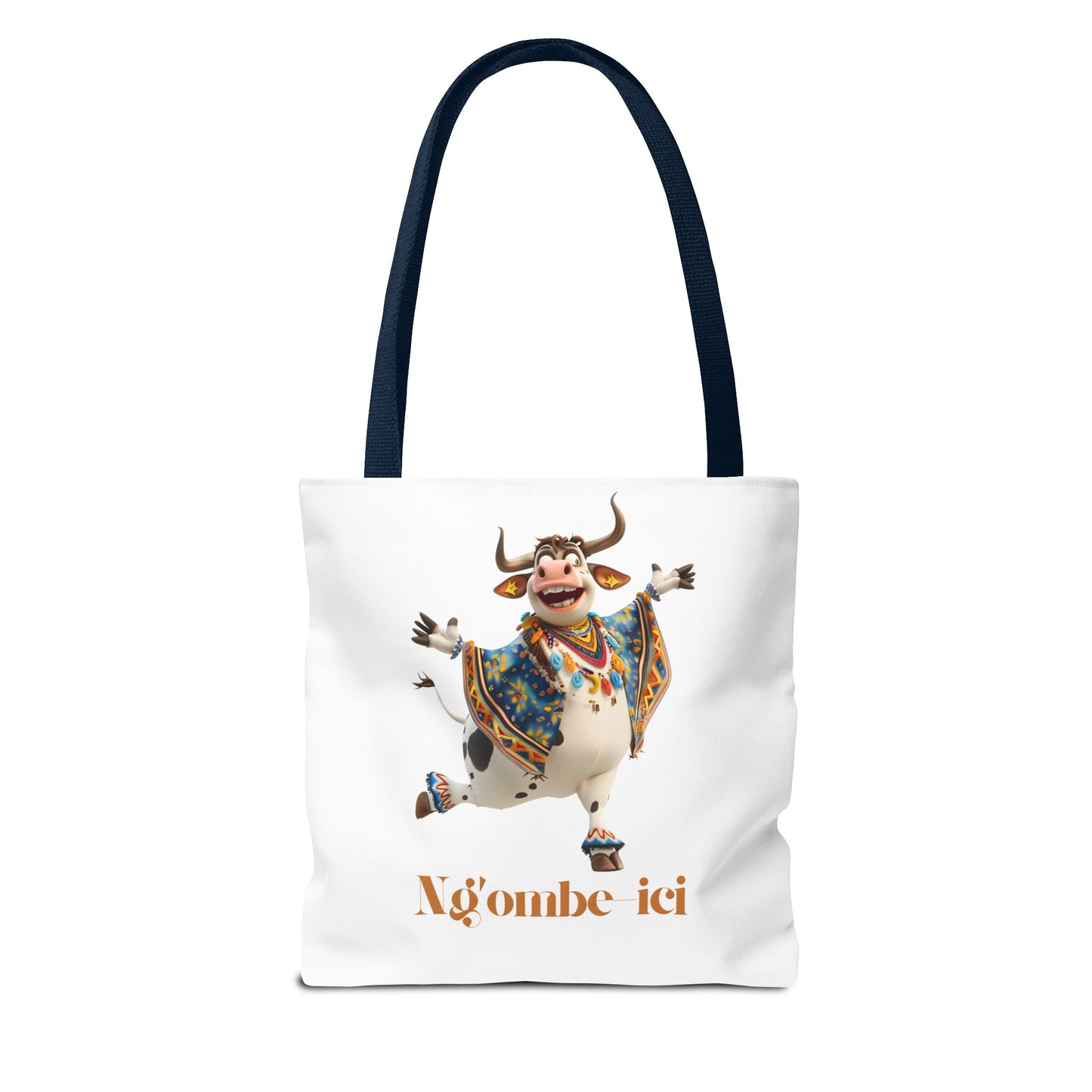 Ngombe-ici Whimsical Cow Tote Bag, Fun Eco-Friendly Shopping Bag, Animal Lover Gift, Festival Tote, Cute Cow Design, Mochila de Vaca