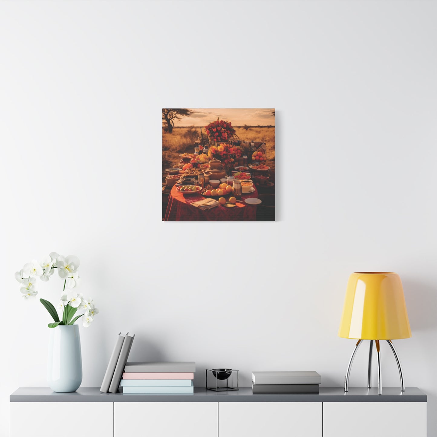 Afrocentric Food Art Print – Bold Culinary Canvas Wall Art, Home Decor, Nature Landscape, Kitchen Wall Decor, Gift for Foodies, Farmhouse Style