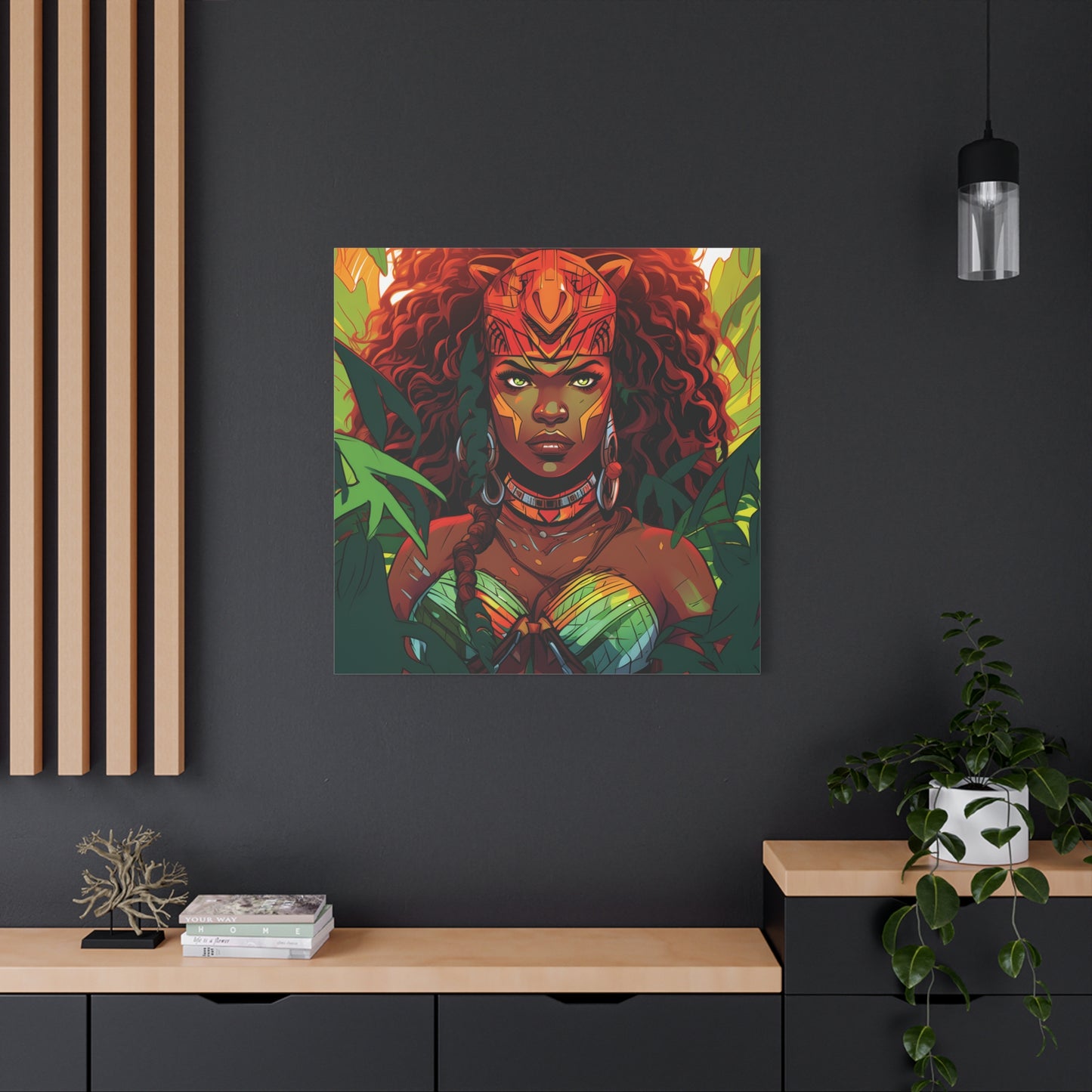 Vibrant Jungle Artwork Canvas, Wall Decor, Home Decoration, Gift for Art Lovers, Boho Aesthetic, Living Room Art