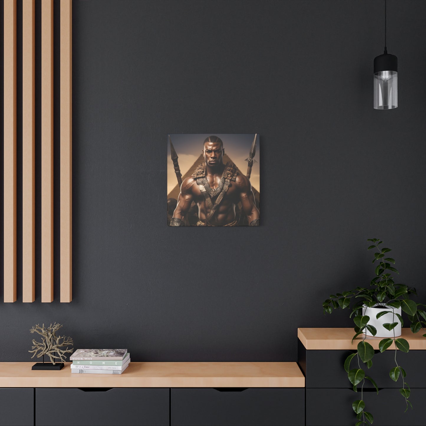Tribal Strength & Pyramids Heroic Wall Art Canvas - Inspirational Decor for Home, Office, Gift for Art Lovers, Black History Month, Masculine Home Decor