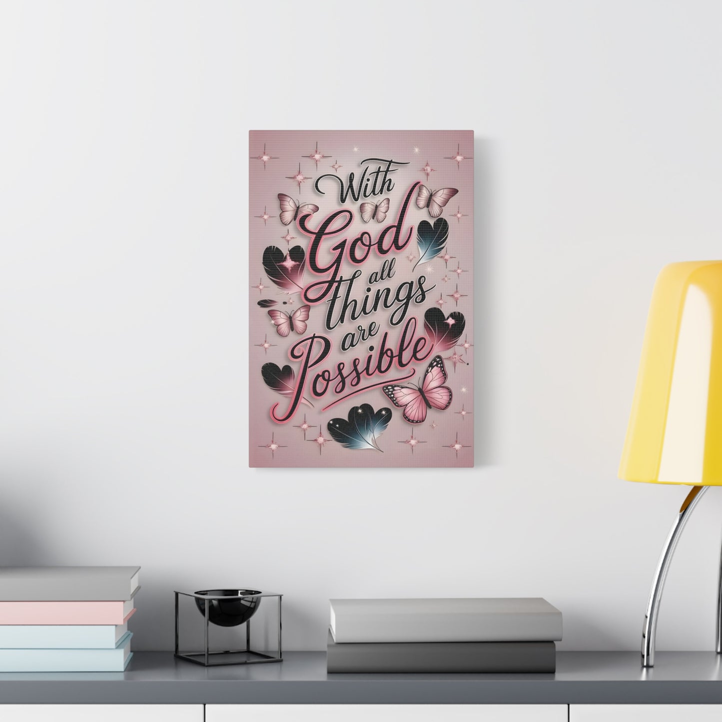 Inspirational Canvas Wall Art, Home Decor, Faith Decor, Motivational Gift, Butterfly Art, Uplifting Quote