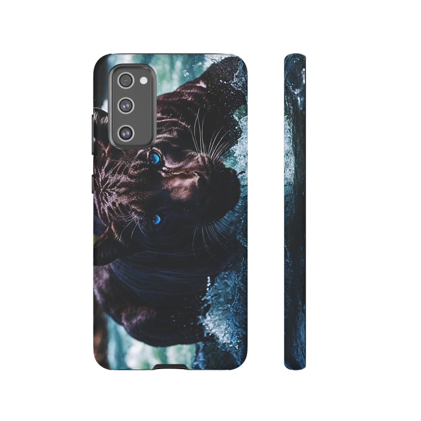 Black Jaguar Phone Case – Majestic Wildlife Design with Water Reflection, Durable Protective Cover