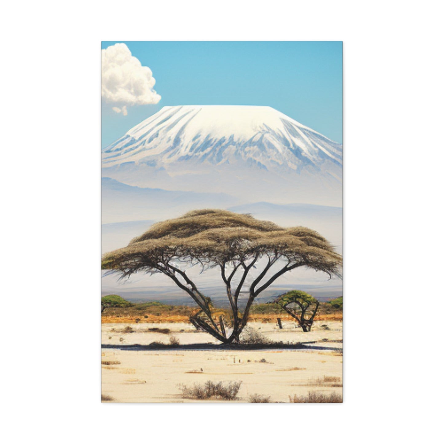Mount Kilimanjaro Canvas Wall Art, Landscape Print, Nature Decor, Home Office Artwork, Mountain Landscape