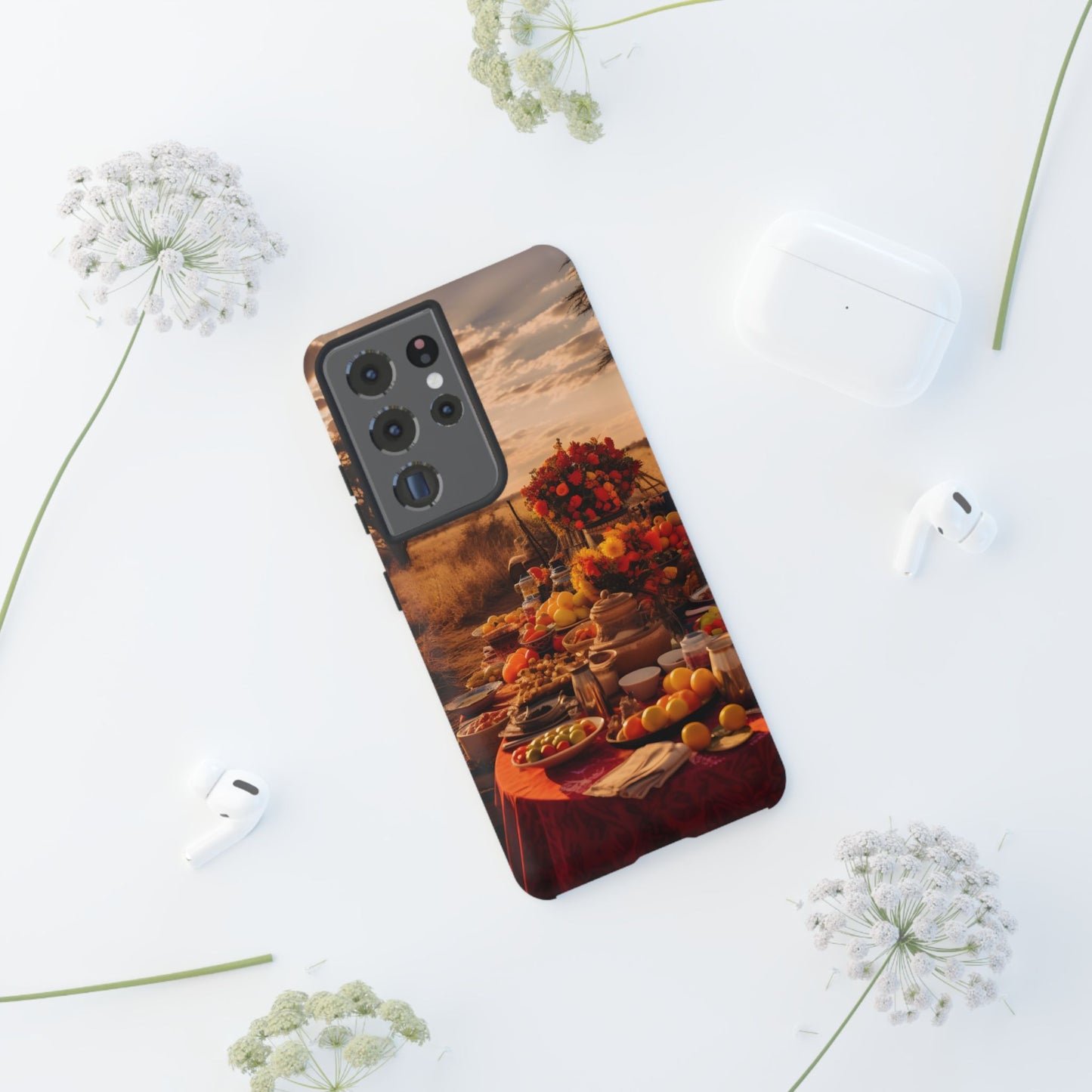 Jungle Picnic Phone Case – Vibrant Food & Fruit Feast Design, Nature-Inspired Protective Cover