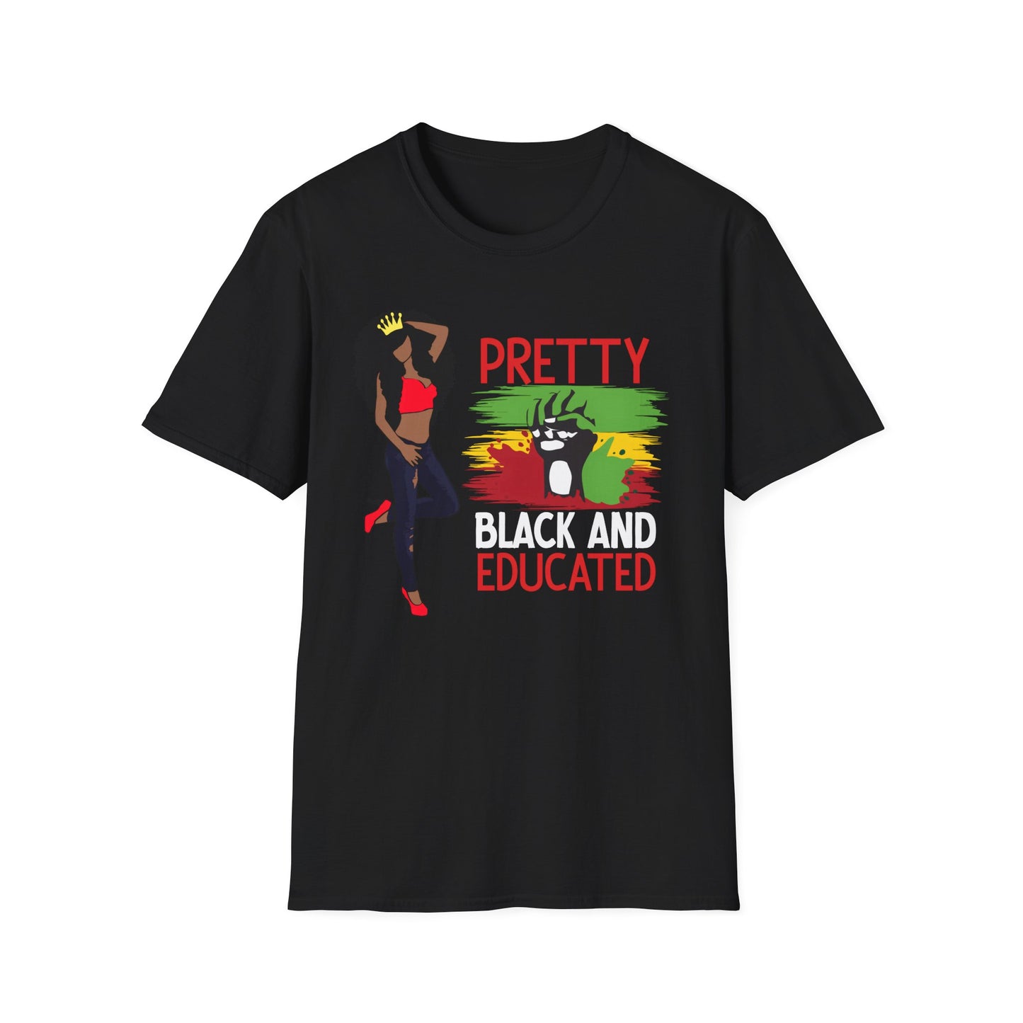 Pretty Black and Educated Black Girl Magic Unisex Softstyle T-Shirt