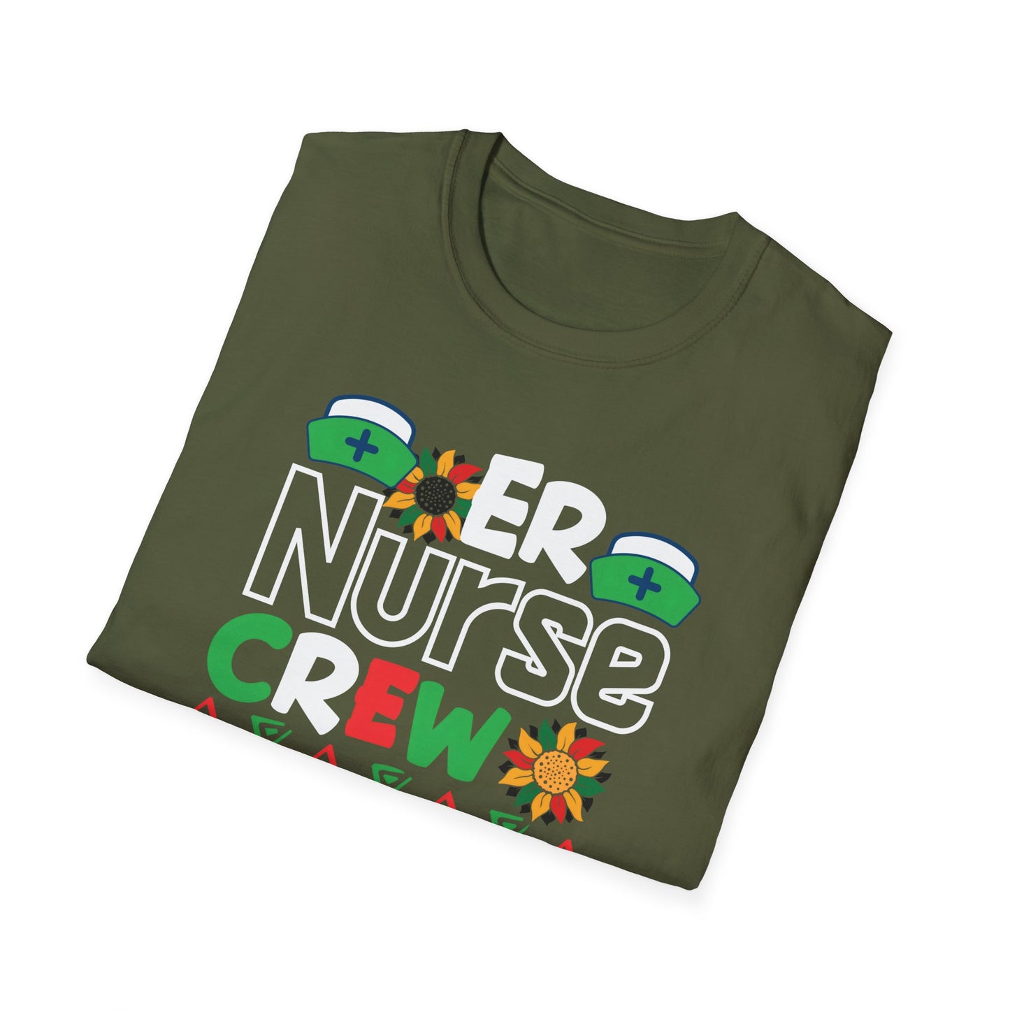 Black ER Nurse Unisex Softstyle T-Shirt