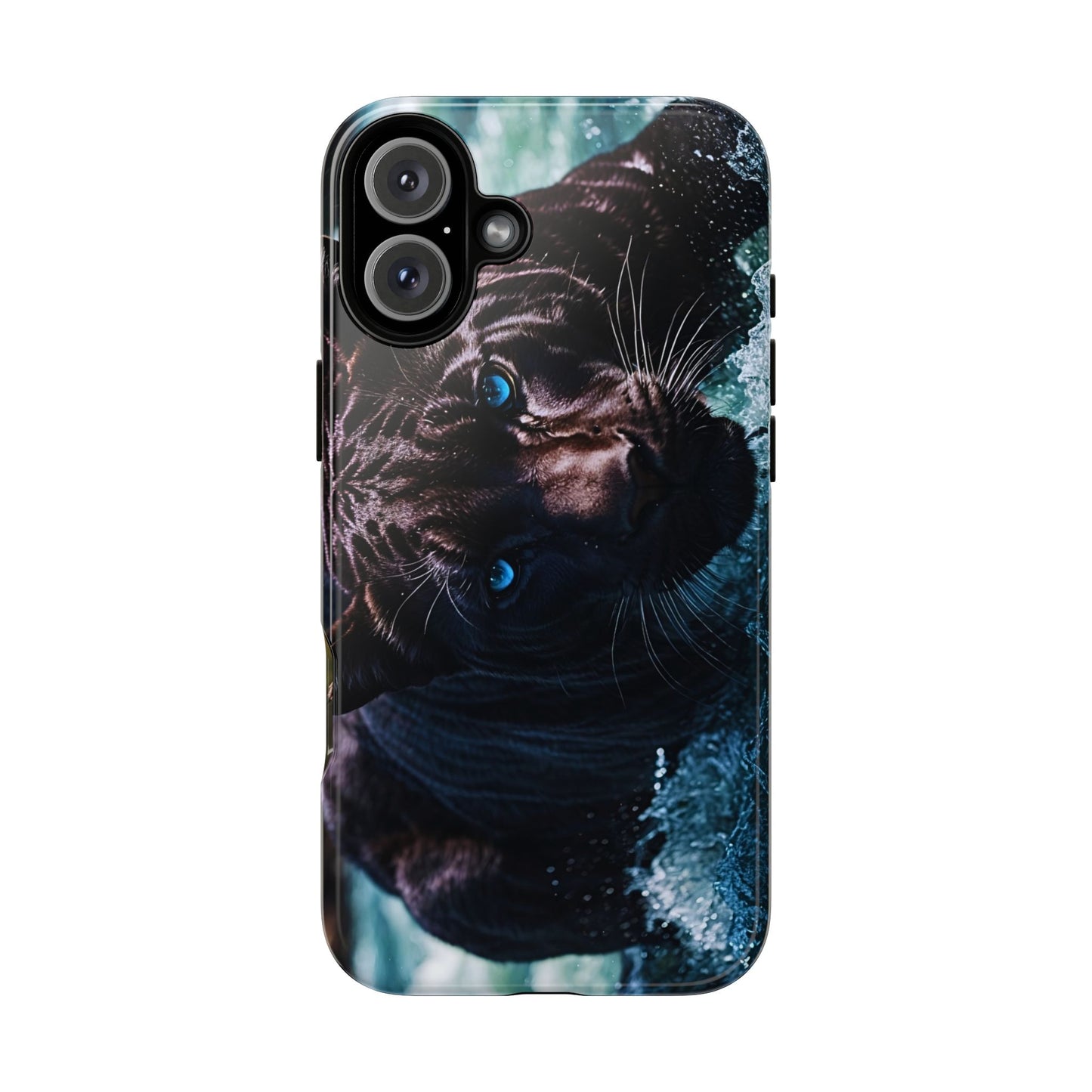 Black Jaguar Phone Case – Majestic Wildlife Design with Water Reflection, Durable Protective Cover