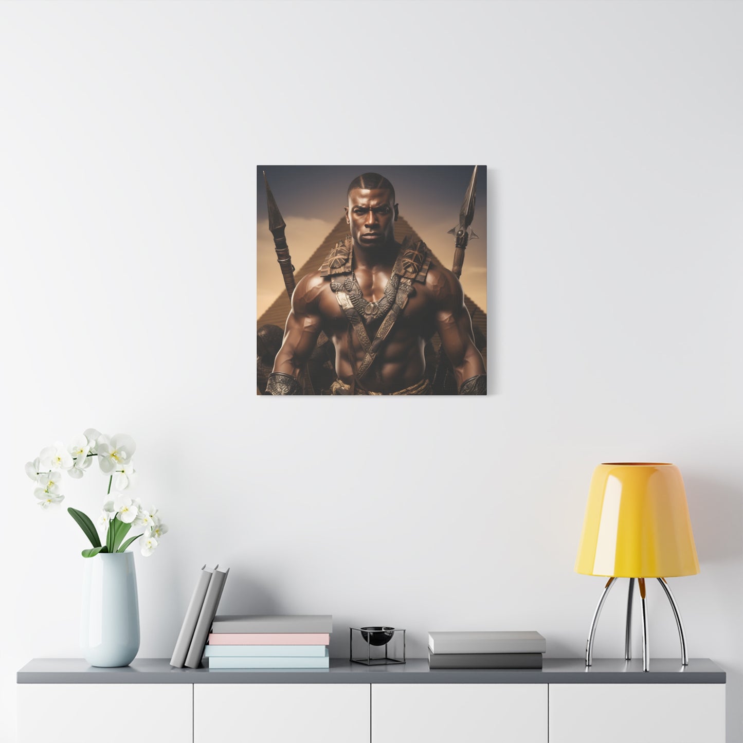 Tribal Strength & Pyramids Heroic Wall Art Canvas - Inspirational Decor for Home, Office, Gift for Art Lovers, Black History Month, Masculine Home Decor