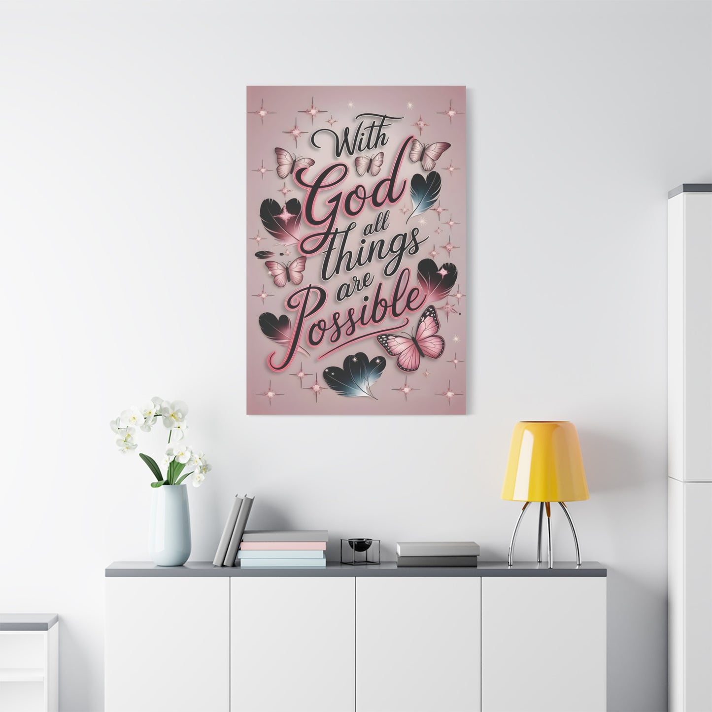 Inspirational Canvas Wall Art, Home Decor, Faith Decor, Motivational Gift, Butterfly Art, Uplifting Quote